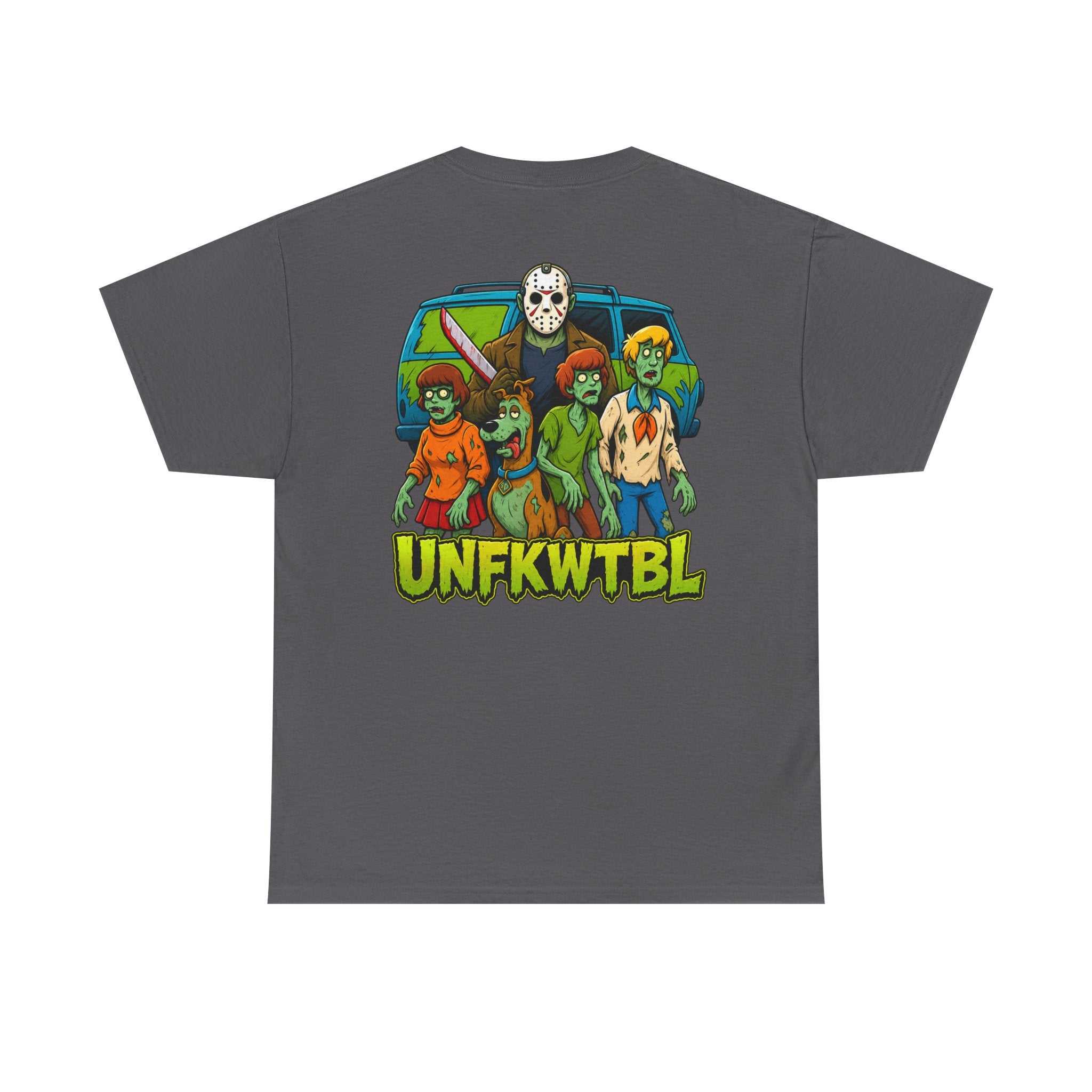 T-Shirt with Jason Voorhees Hanging with Mystery Crew Design