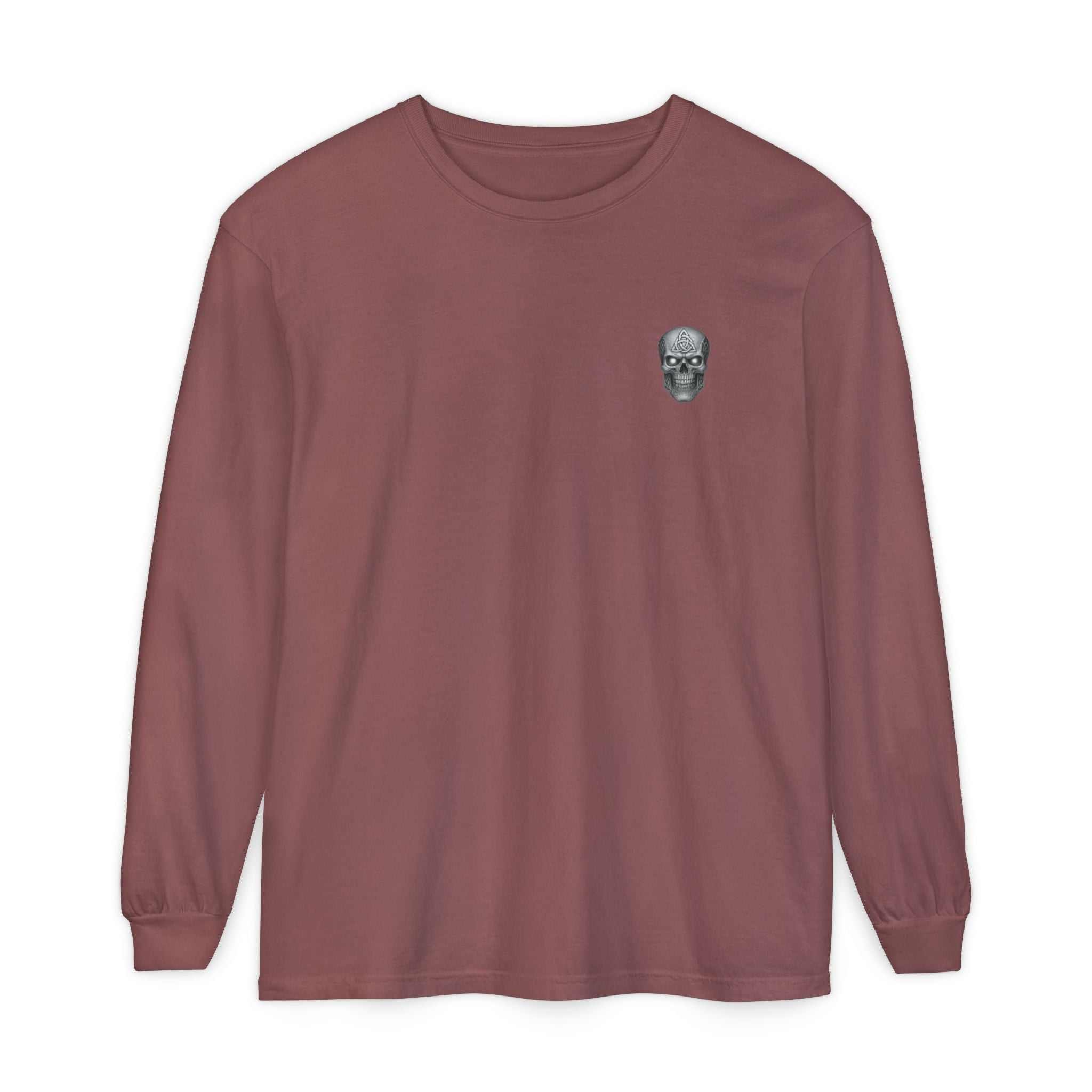 The World Bends I Don’t unisex long sleeve t-shirt in garment-dyed 100% cotton with ribbed cuffs and double-needle hems