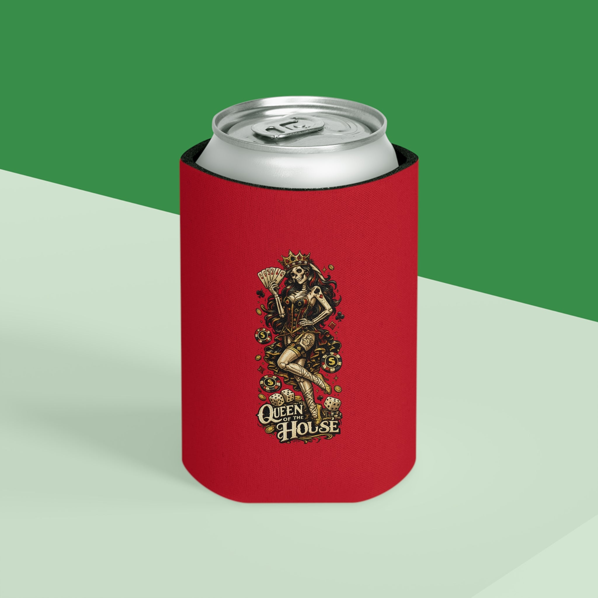 Can Cooler — "Stay Cold, Remain Unfkwtbl" Retro Pinup Skull Design