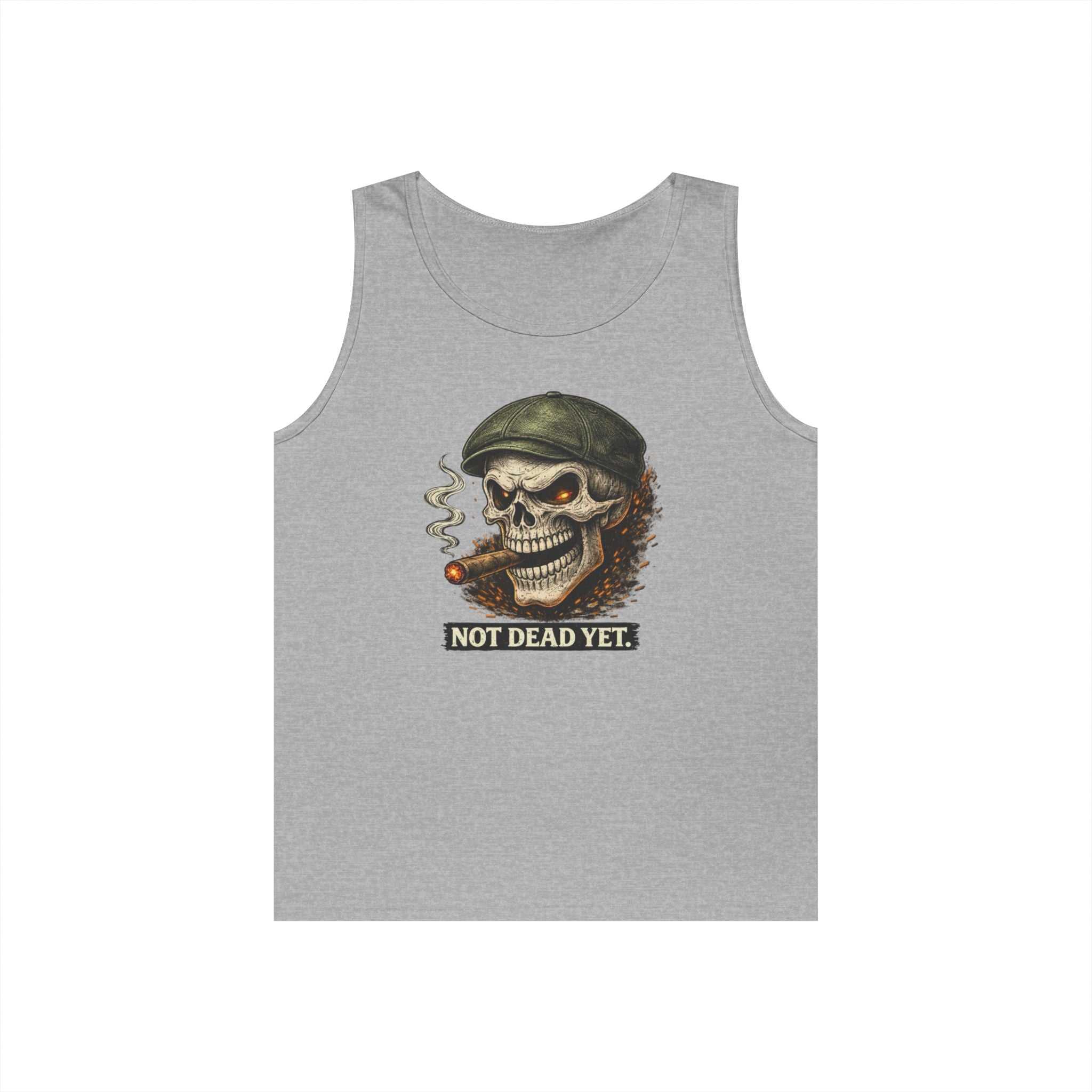 Tank Top — 'Not Dead Yet' Smoking Skull Graphic