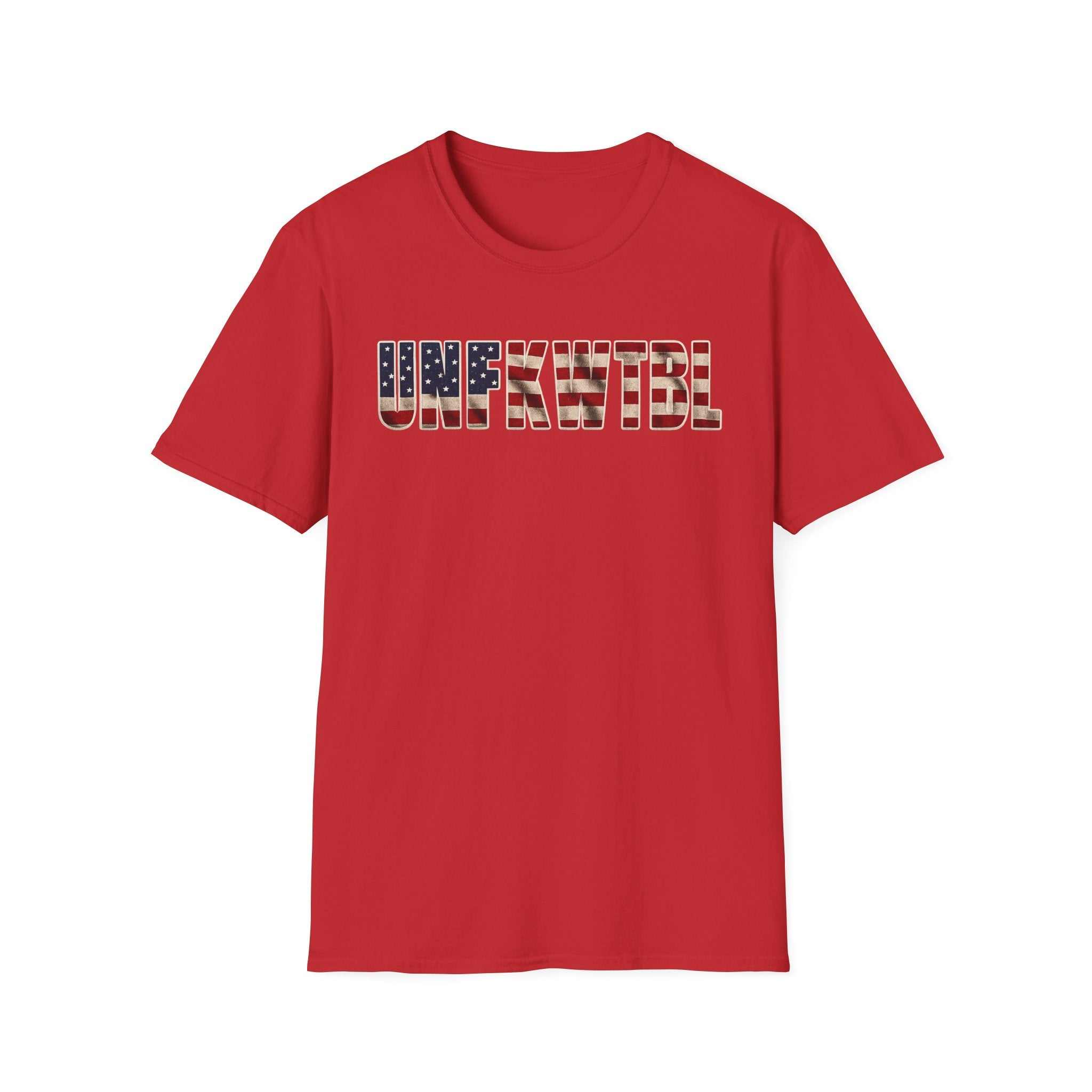 Unfkwtbl Graphic Tee — Bold American Flag Lettering T-Shirt