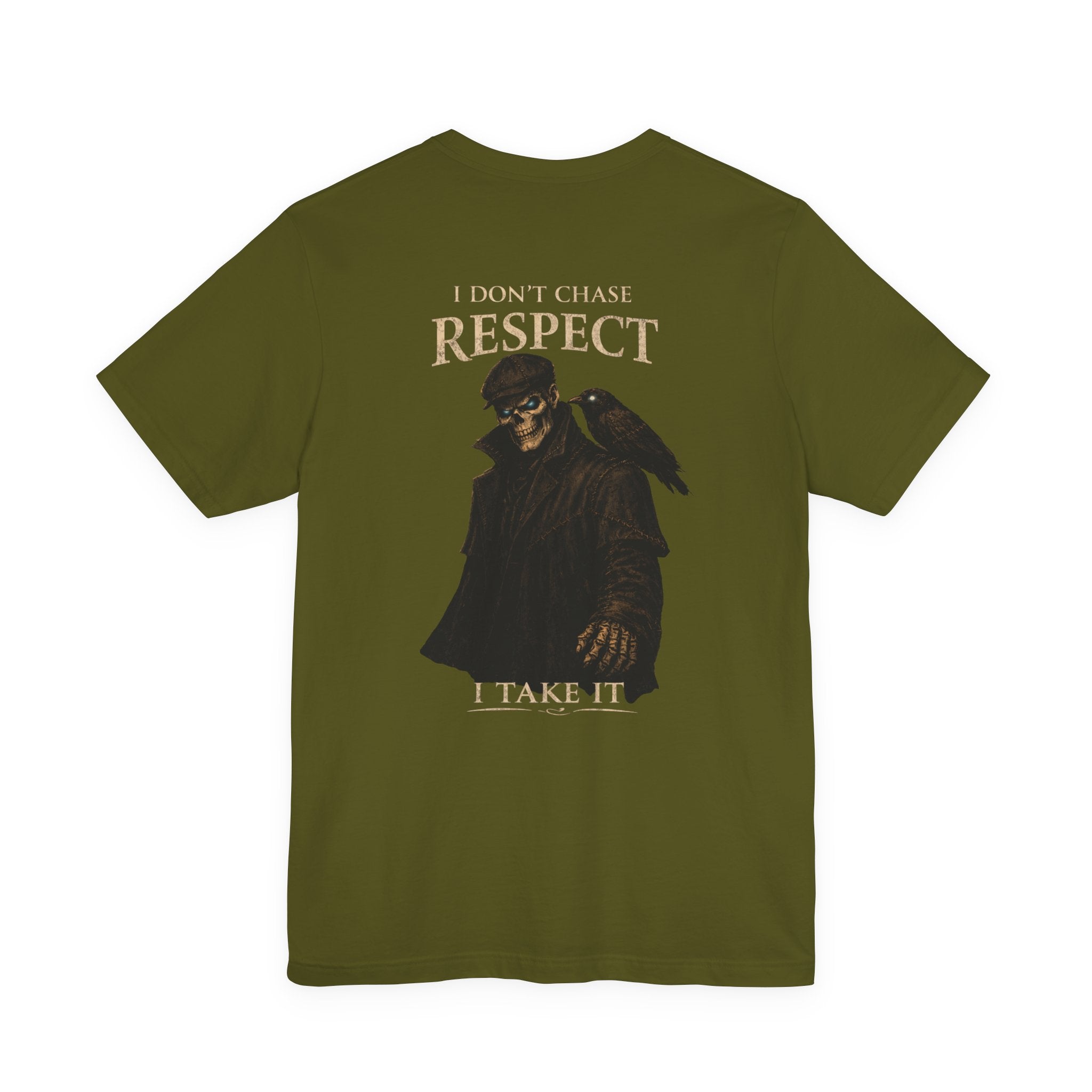 Respect T-Shirt — "I Don't Chase Respect, I Take It" Raven Graphic Tee