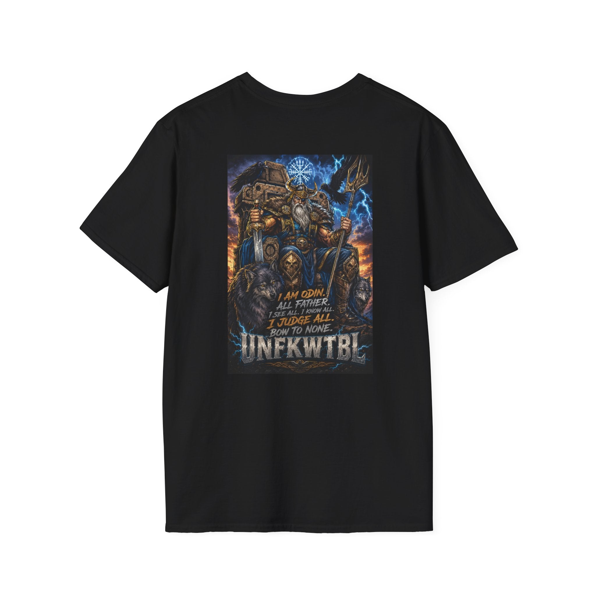 Odin Viking Wolf Crest T-Shirt — 'UNFKWTBL' Graphic Tee