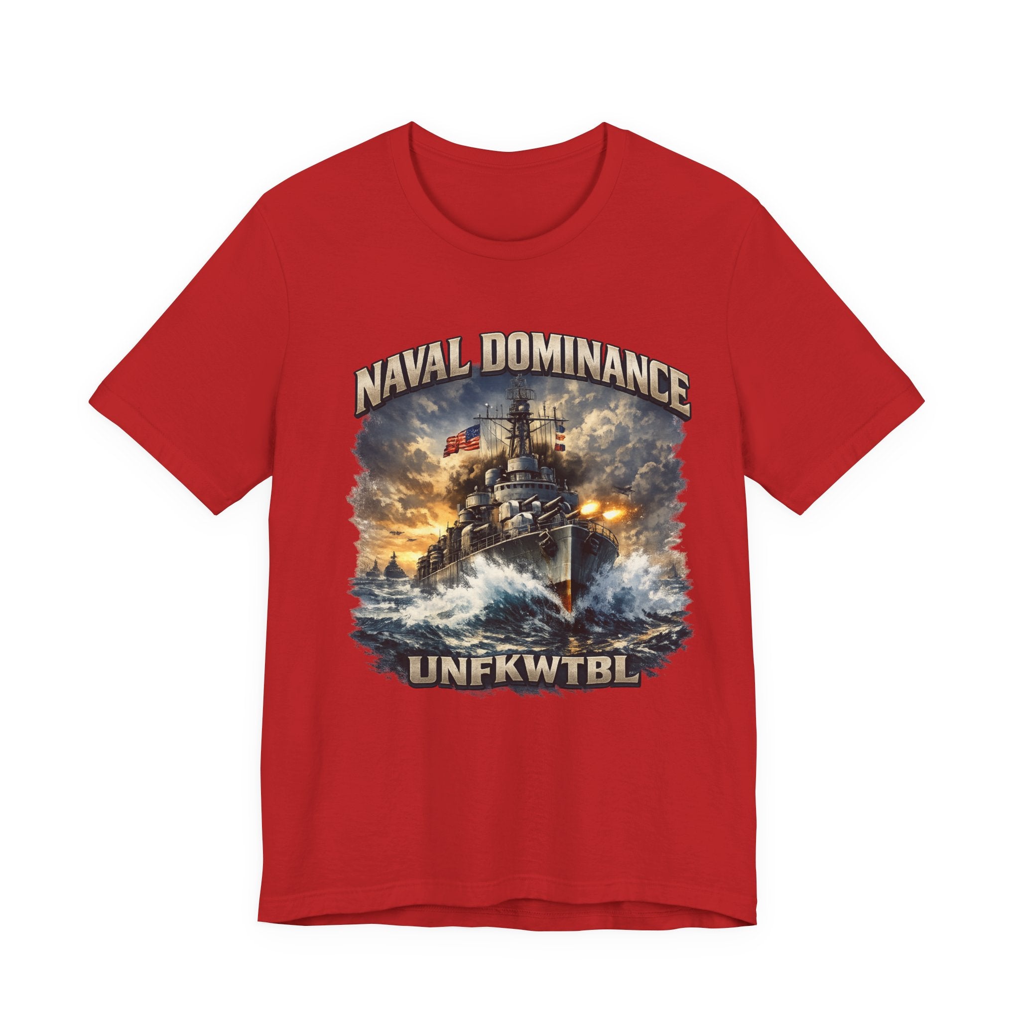 Naval Dominance Battleship Tee — 'UNFKWTBL' Military Navy Shirt