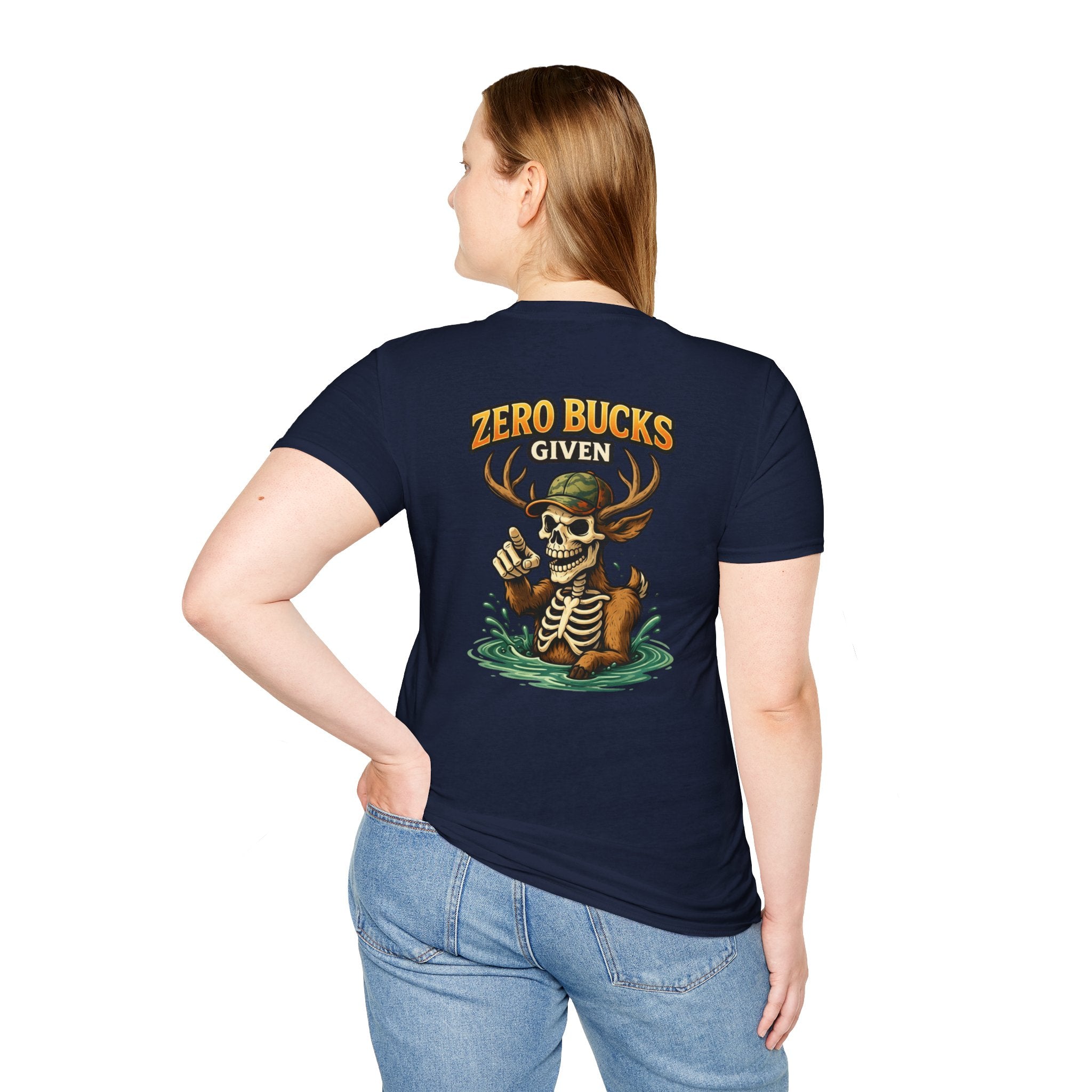 Zero Bucks Given T-Shirt — Skull Deer Hunter Graphic Tee