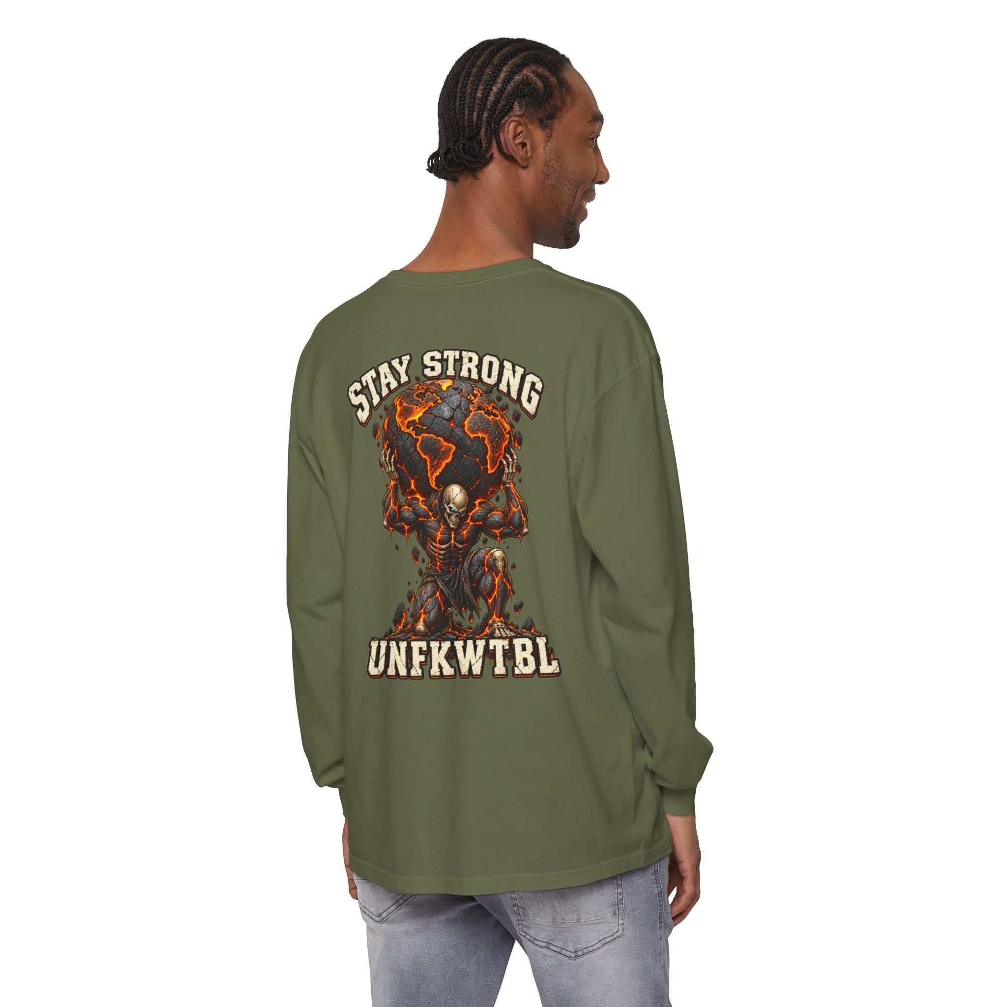 Stay Strong Atlas Skull Long Sleeve Tee