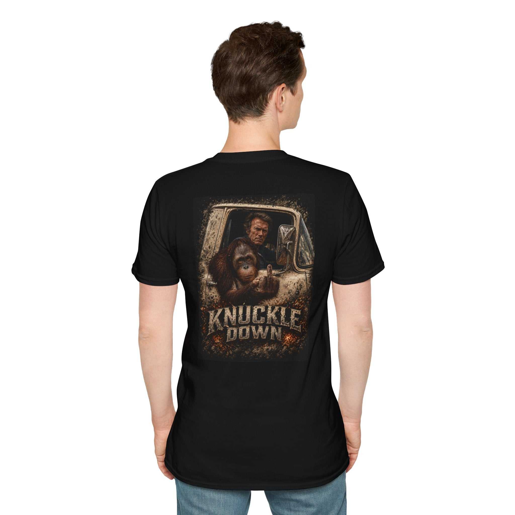 Knuckle Down Graphic Tee — Vintage Distressed Chest Logo T-Shirt