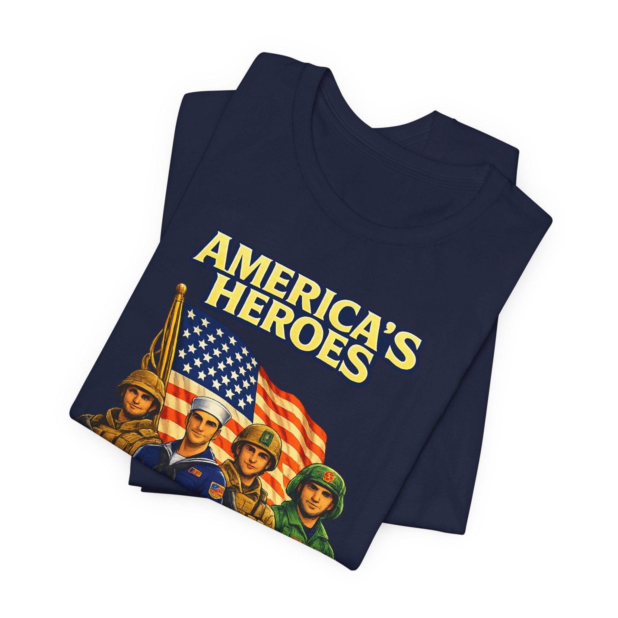 America's Heroes T-Shirt — Patriotic Military Vintage Graphic Tee
