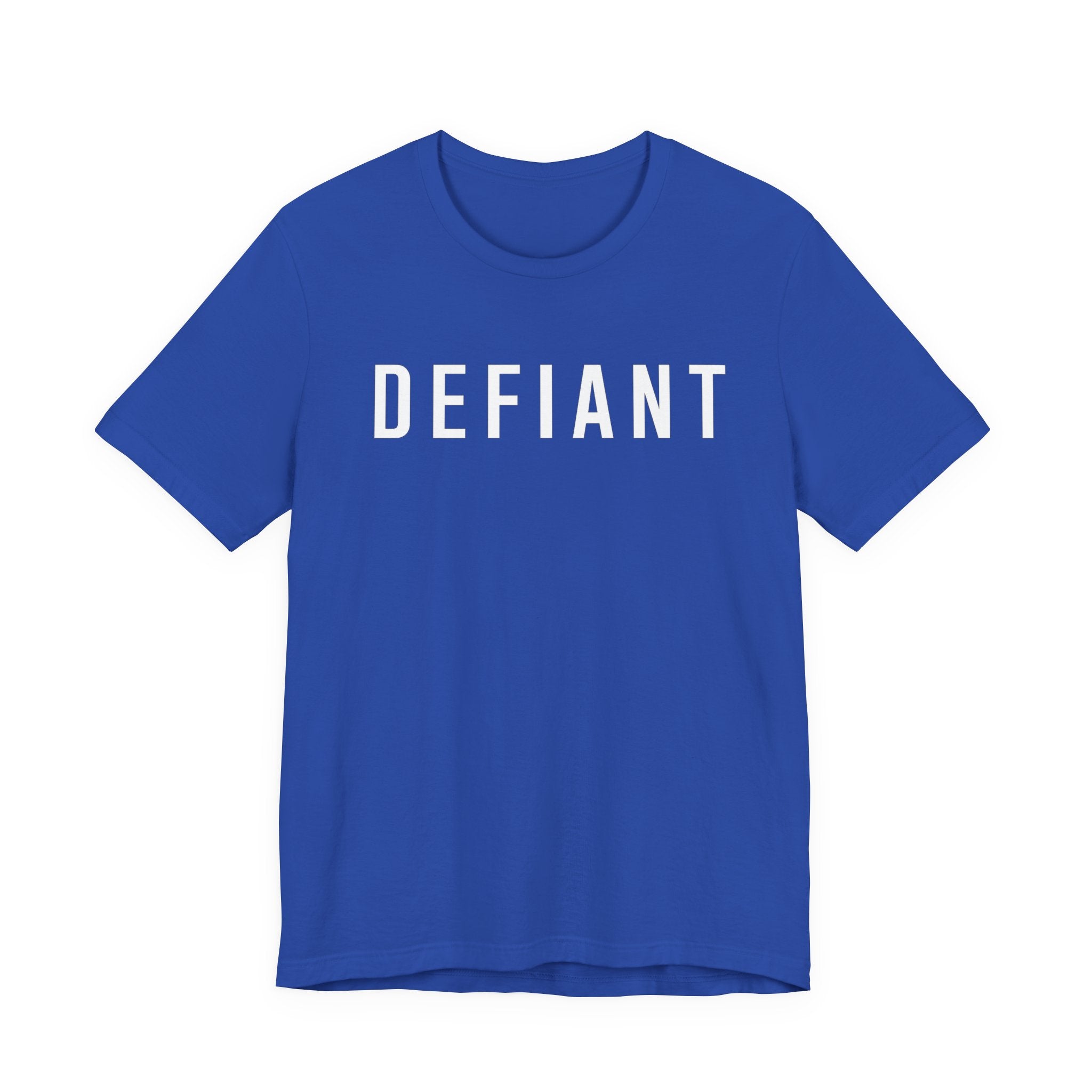 Defiant Graphic Tee — Minimal Bold Text T‑Shirt for Rebels & Statement Makers