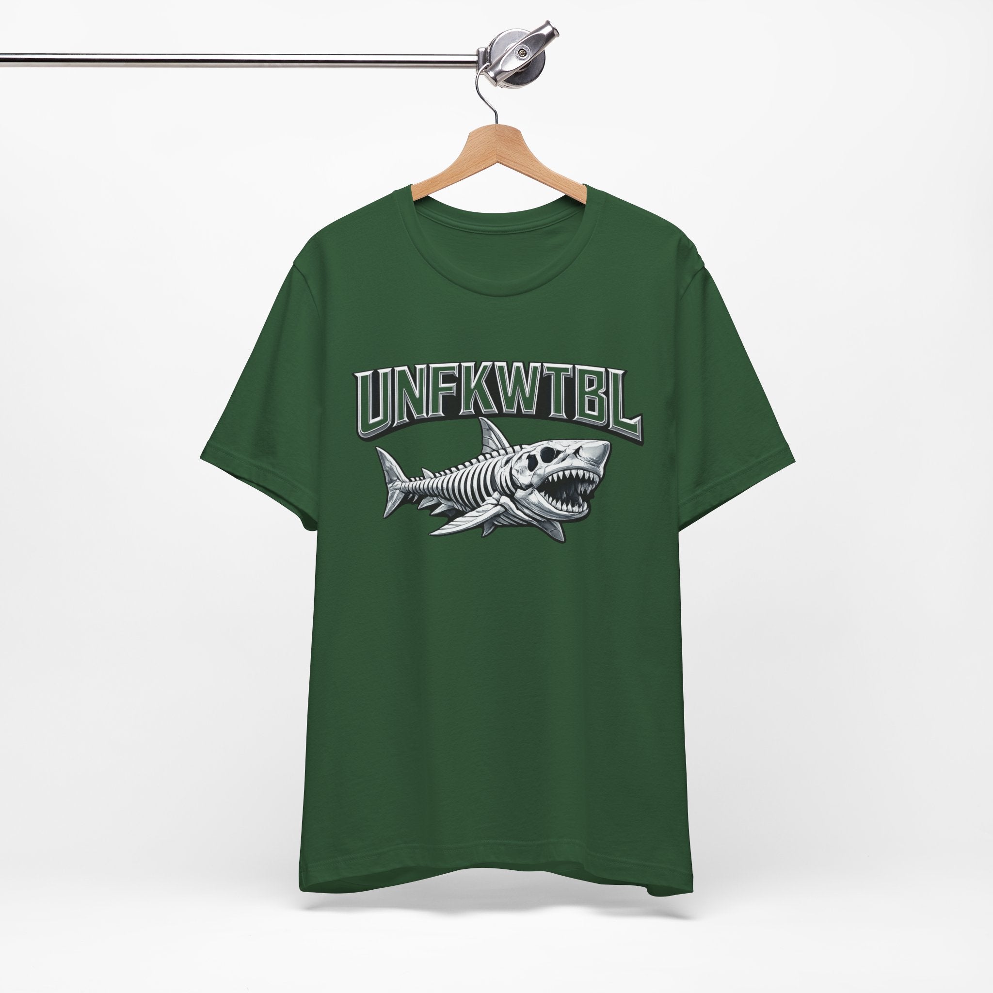 Shark Graphic Tee — 'UNFKWTBL' Vintage Skeleton Shark Shirt