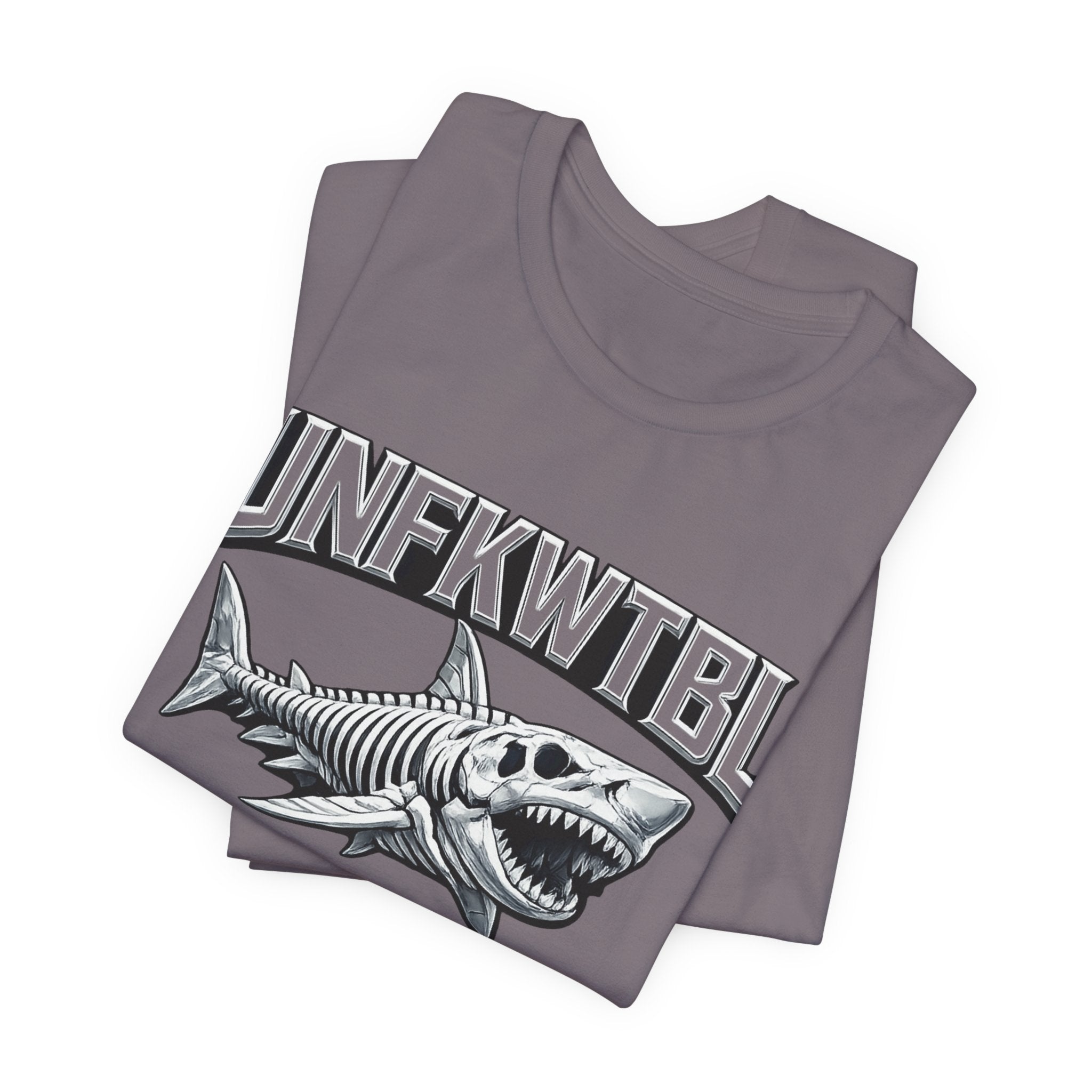 Shark Graphic Tee — 'UNFKWTBL' Vintage Skeleton Shark Shirt