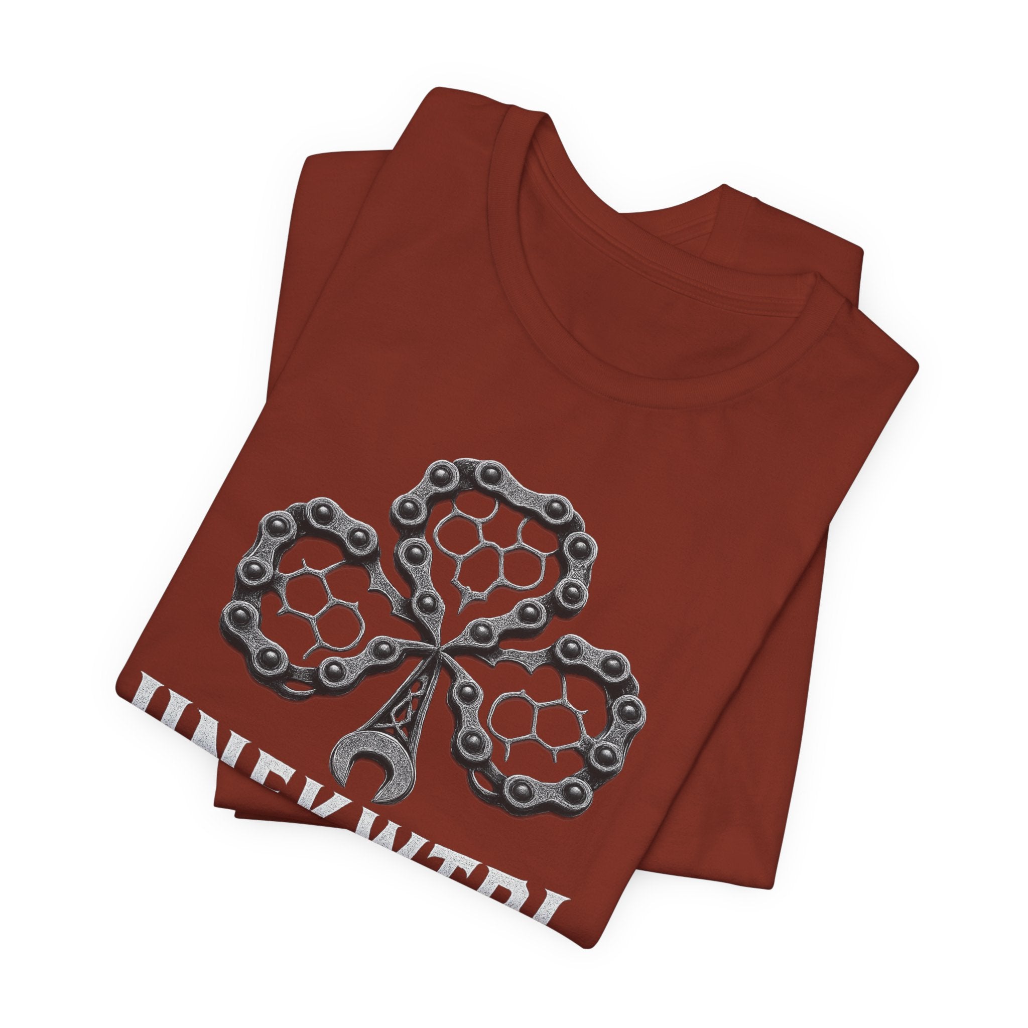 Unfkwtbl Bike Chain Clover Tee - Mechanic Cycling Garage Shirt