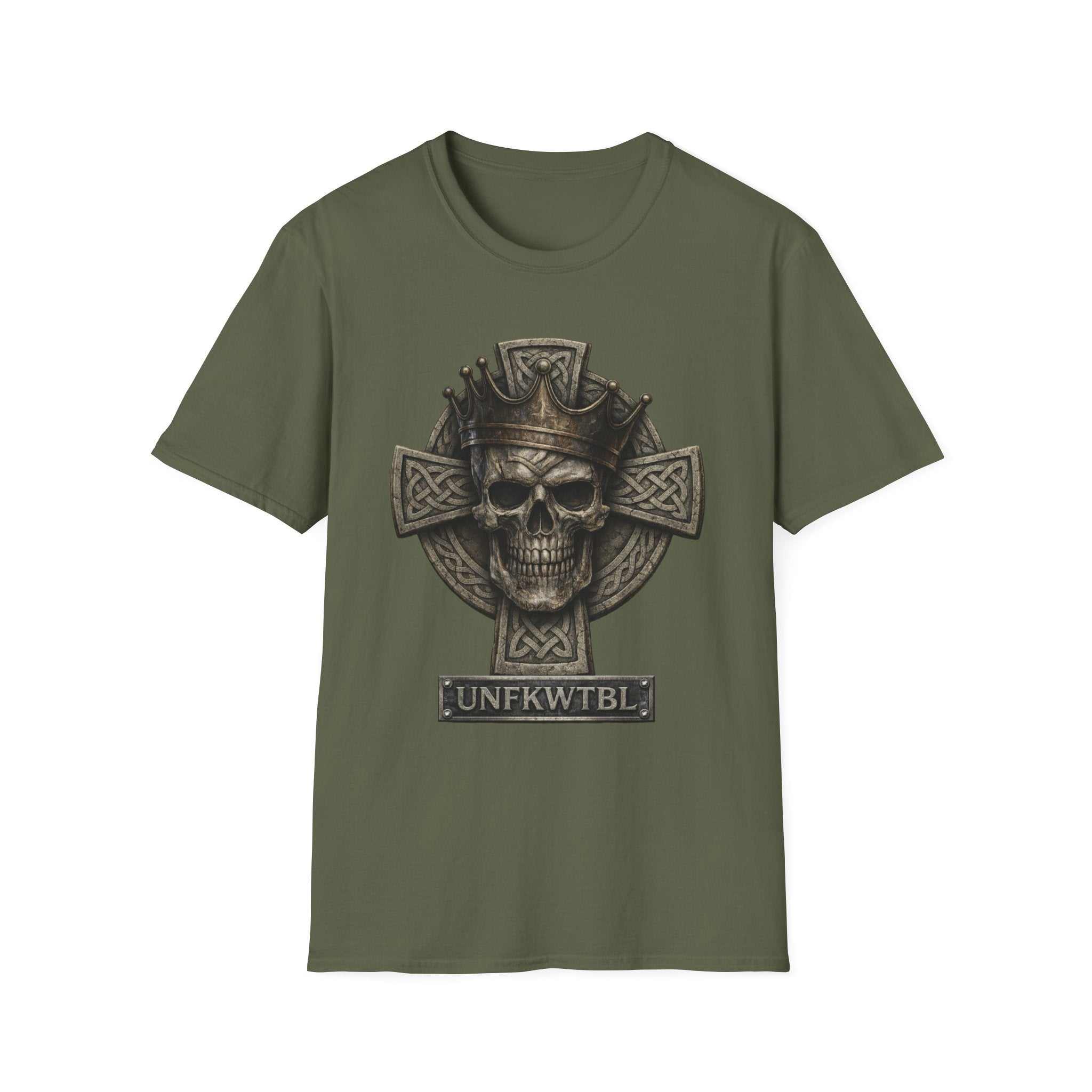 Skull King Cross T-Shirt — Gothic Celtic Crown Graphic Tee