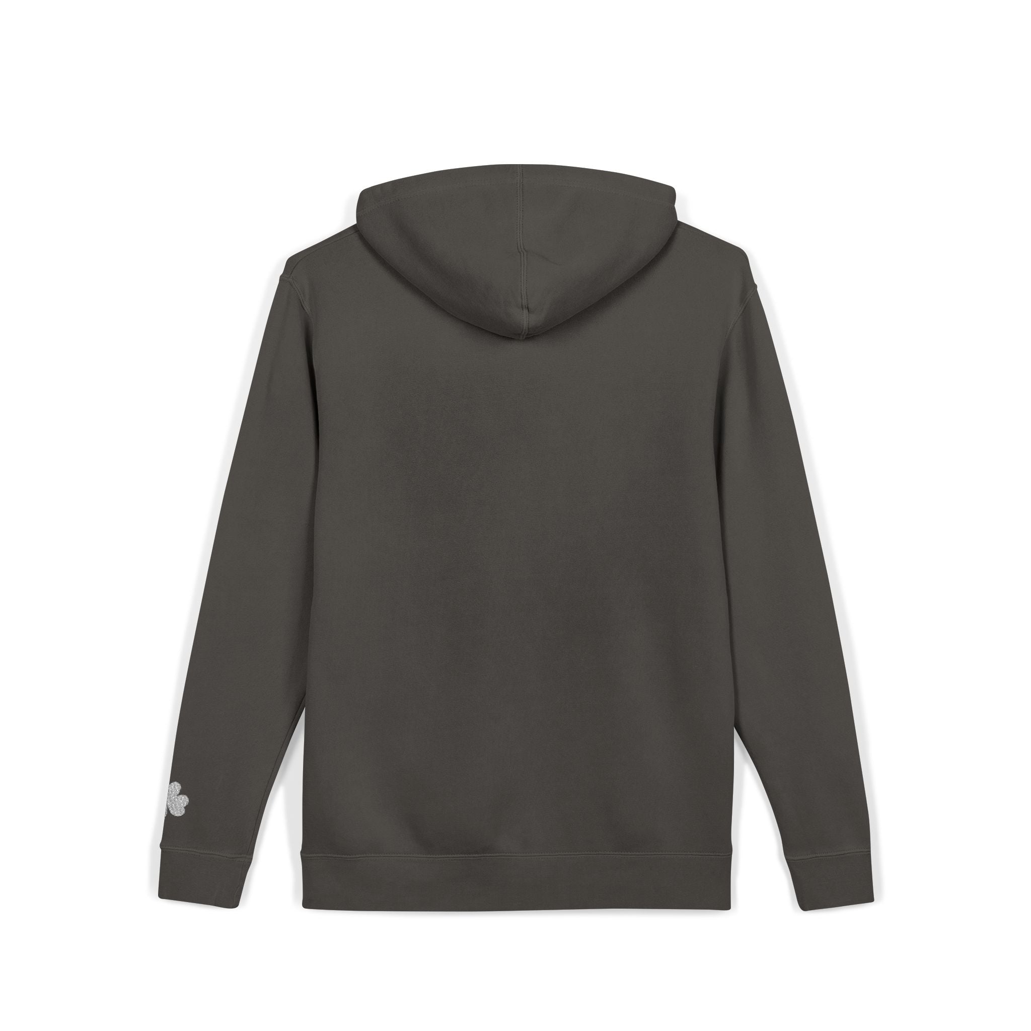 Pigment-Dyed Hoodie — Distressed "UNFKWTBL" Logo, Vintage Charcoal Streetwear