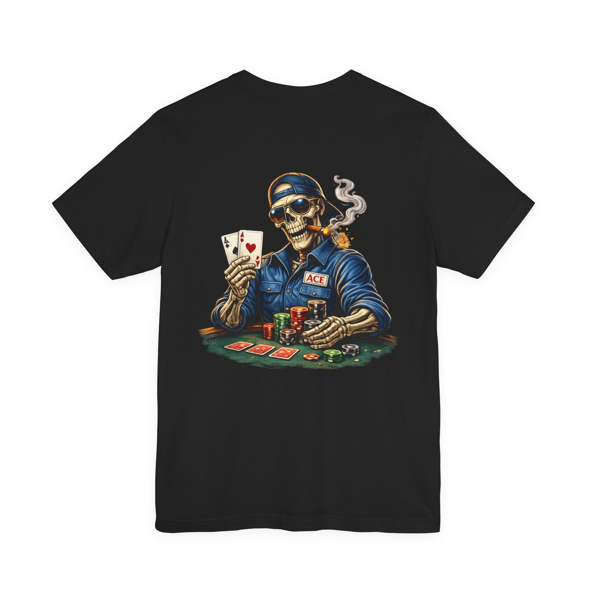 Poker Skeleton Tee — 'Ace' Skull Gambler Graphic T-Shirt