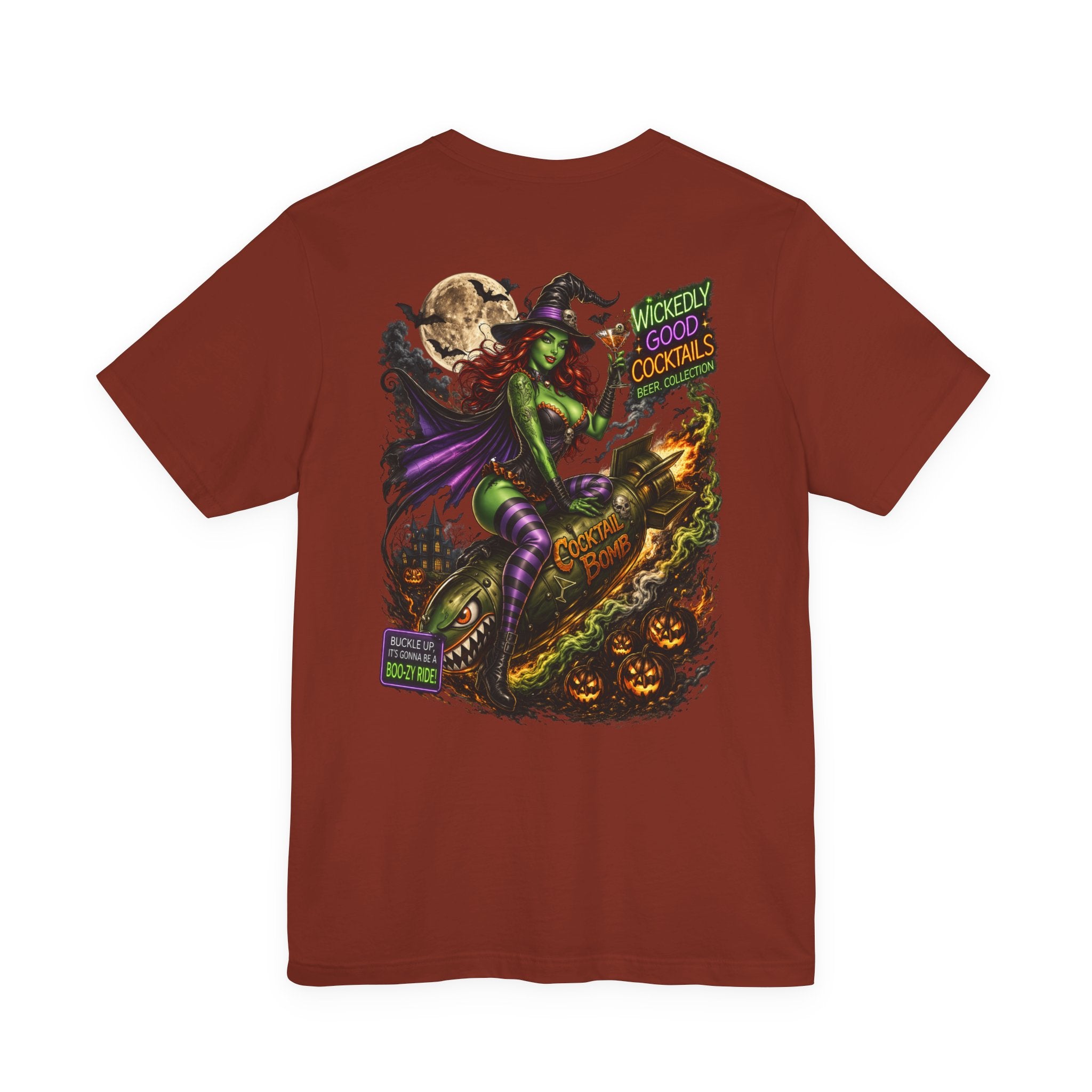Wickedly Good Cocktails Witch T‑Shirt — Halloween Pinup Witch Tee