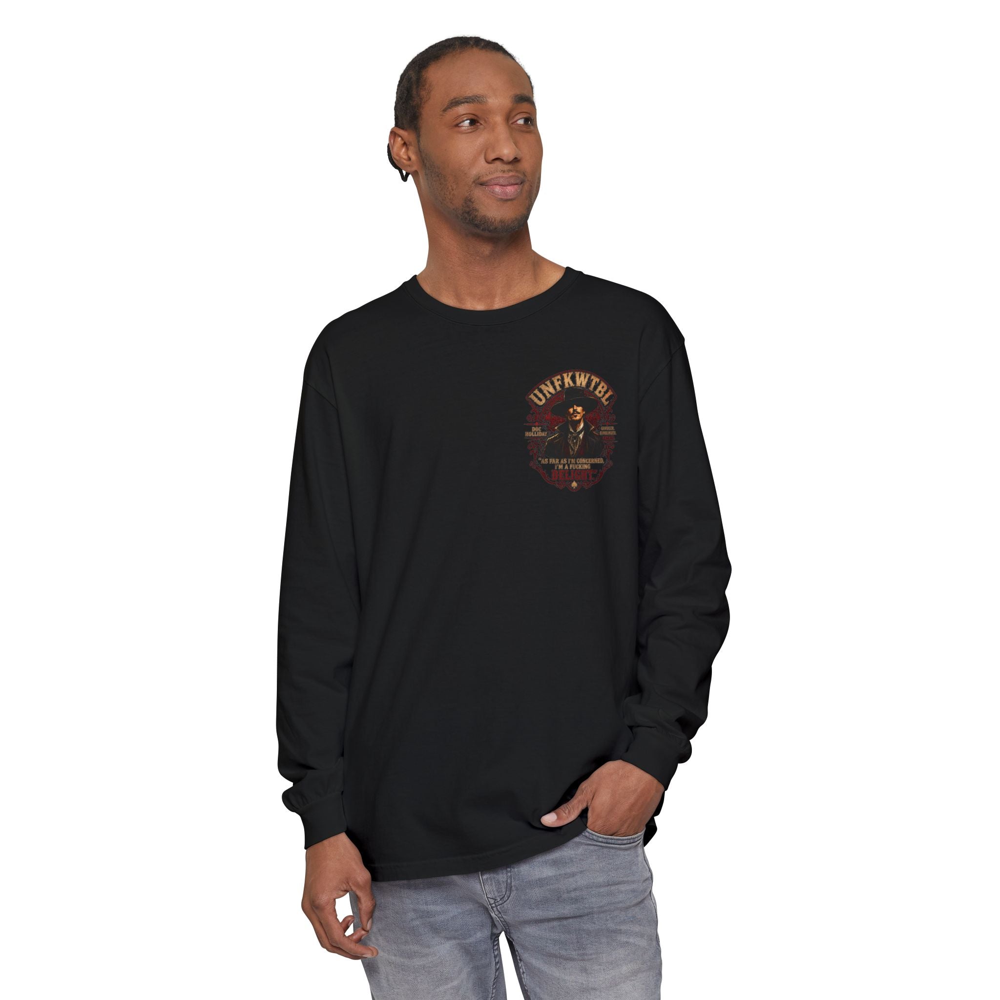 Unfkwtbl Vintage Western Long Sleeve T‑Shirt — Gunslinger Graphic