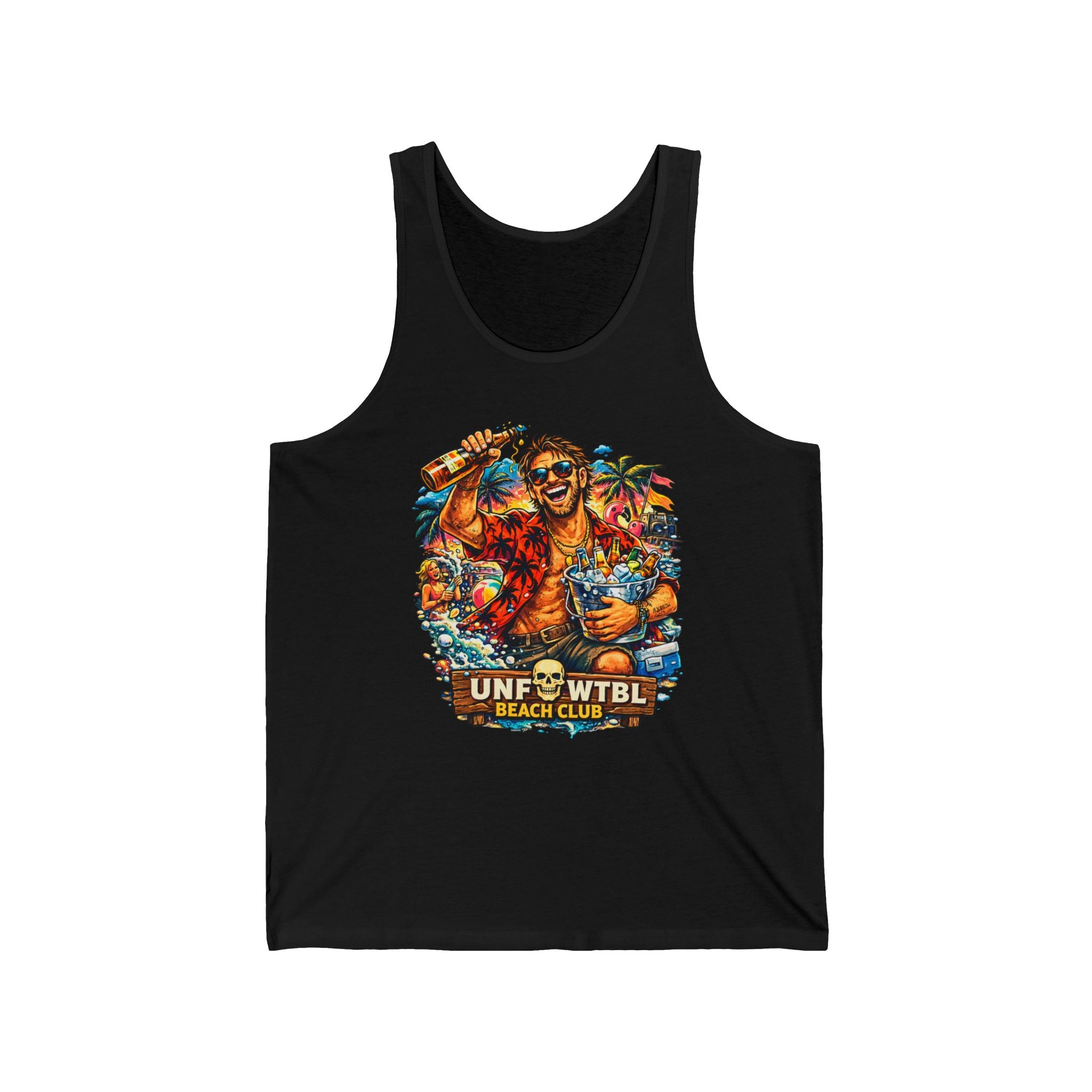 Beach Club Tank Top — Tropical 'Unfwtbl' Retro Surf Party Design