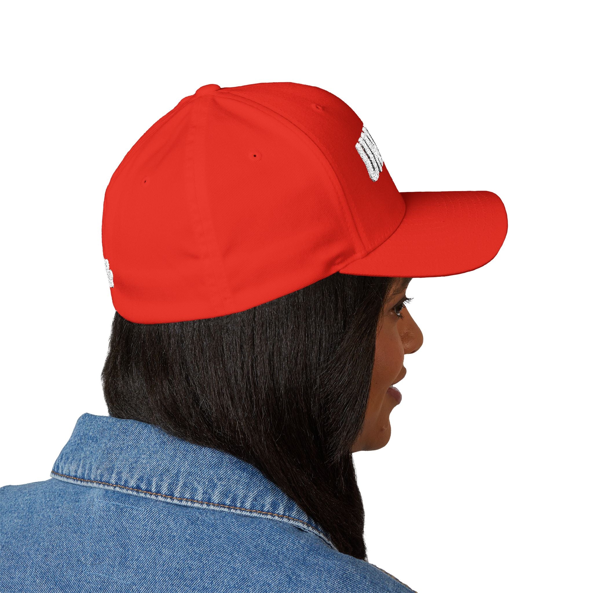 Embroidered 'UNFKWTBL' Closed-Back Structured Cap — Bold Distressed Logo Dad Hat