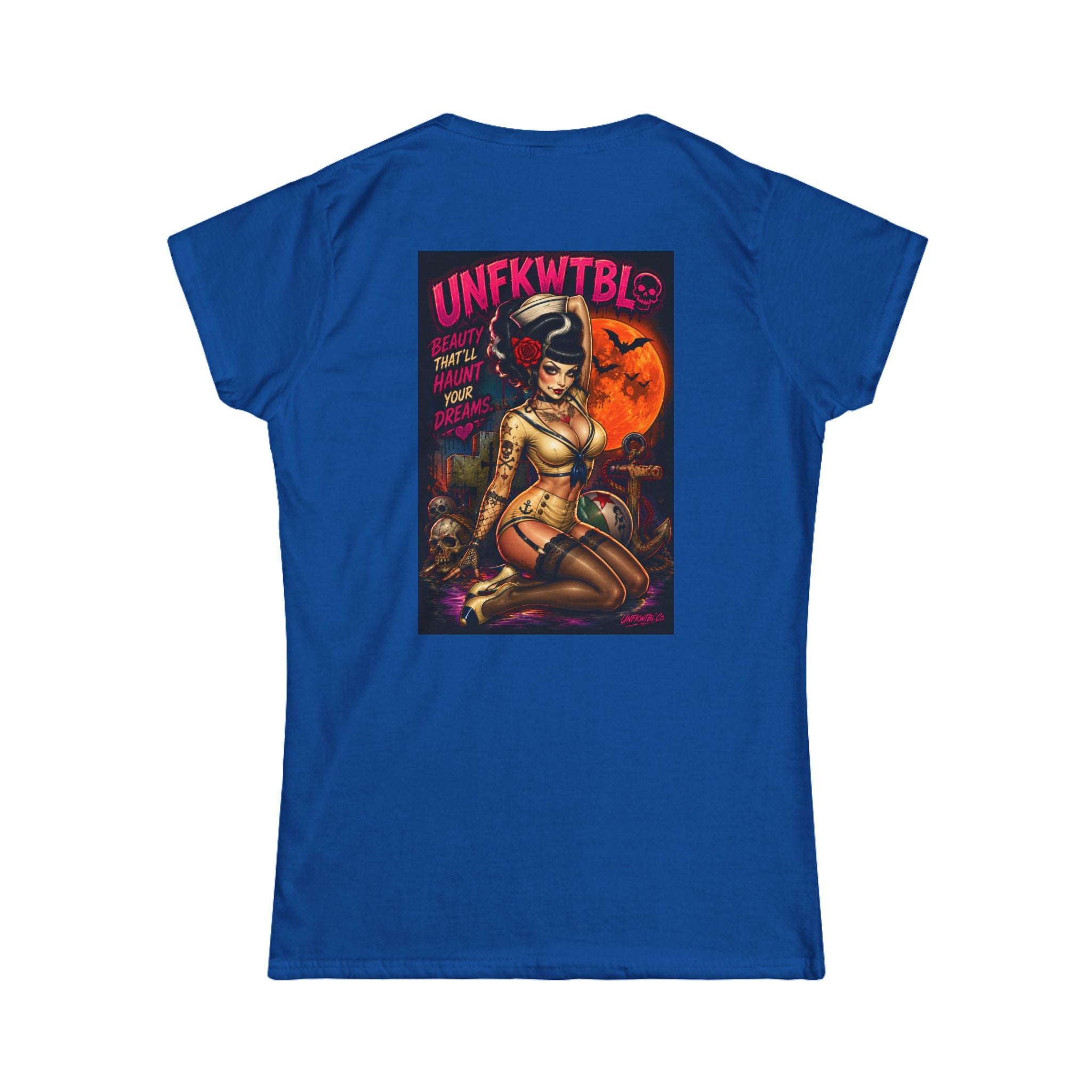Zombie beach pinup Women’s White Tee — Classic Softstyle Crewneck