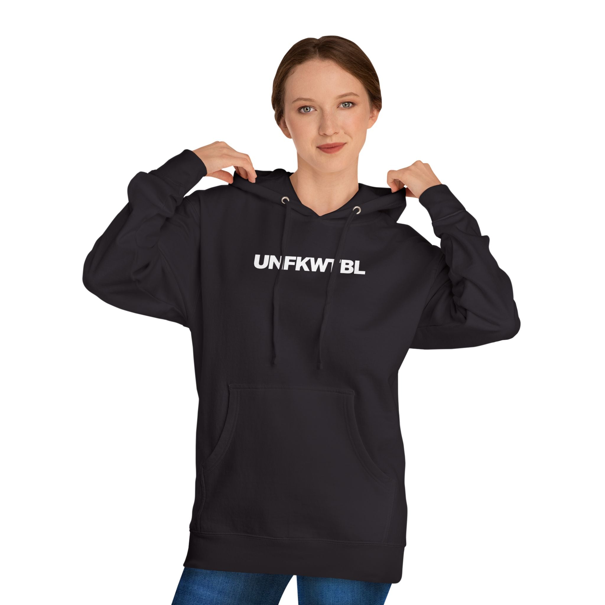 UNFKWTBL Signature Hoodie — Minimal Navy Graphic Pullover