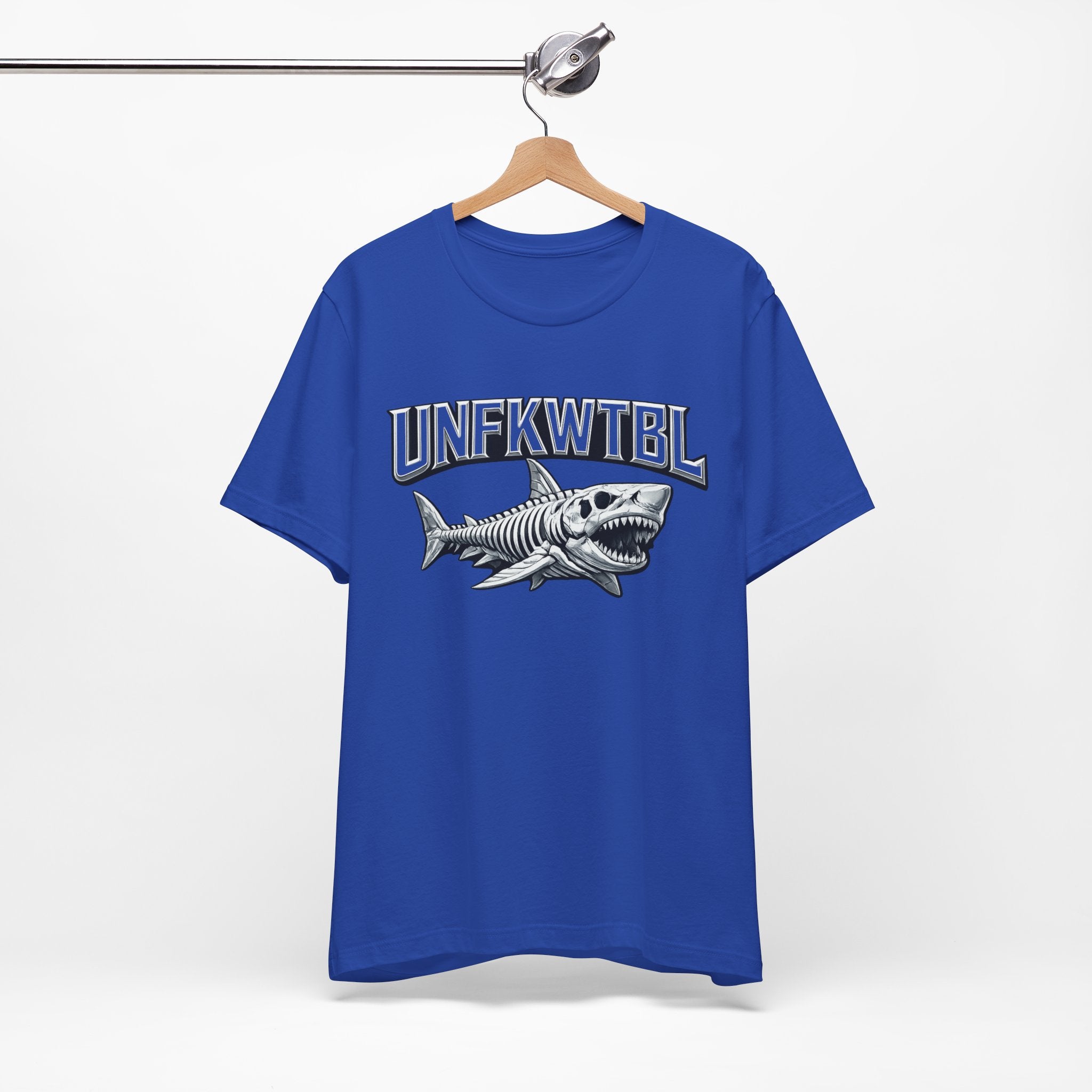 Shark Graphic Tee — 'UNFKWTBL' Vintage Skeleton Shark Shirt
