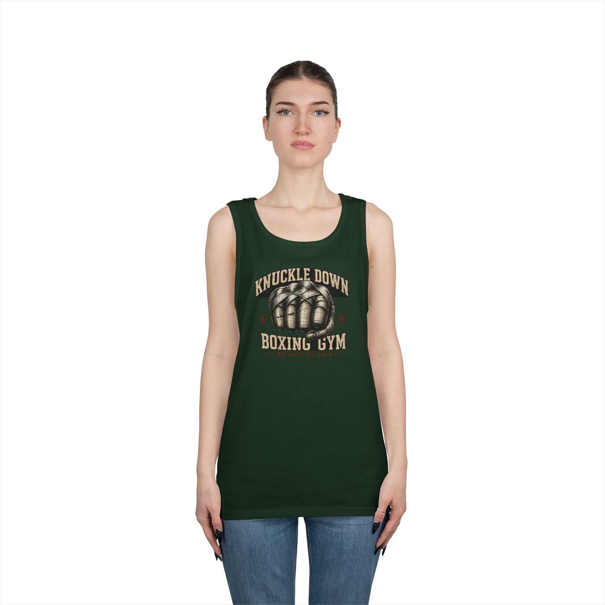 Knuckle Down Boxing Gym Tank Top — Vintage Fist Workout Tank