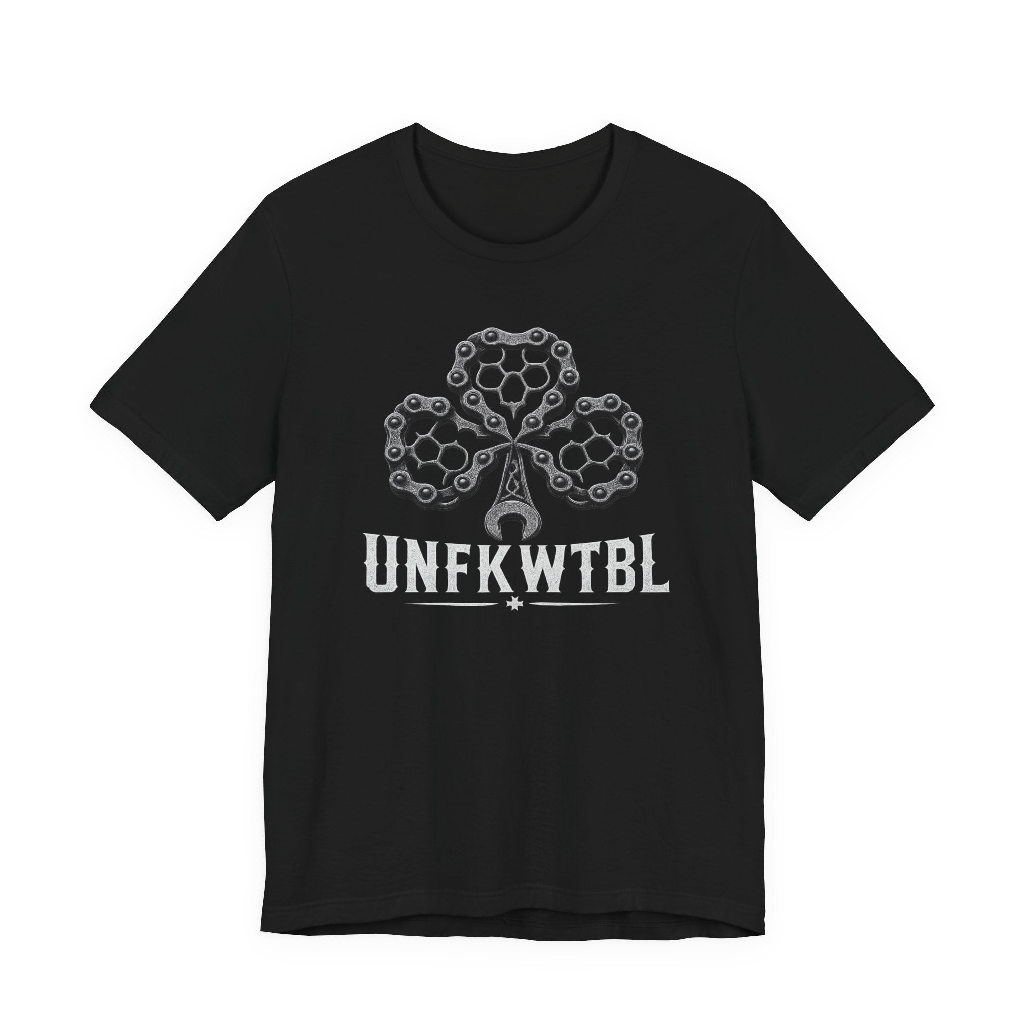 Unfkwtbl Bike Chain Clover Tee - Mechanic Cycling Garage Shirt