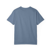Atlas Enjoy the Day relaxed fit garment-dyed blue unisex summer t-shirt back view