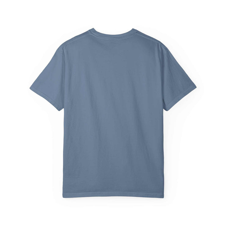 Atlas Enjoy the Day relaxed fit garment-dyed blue unisex summer t-shirt back view