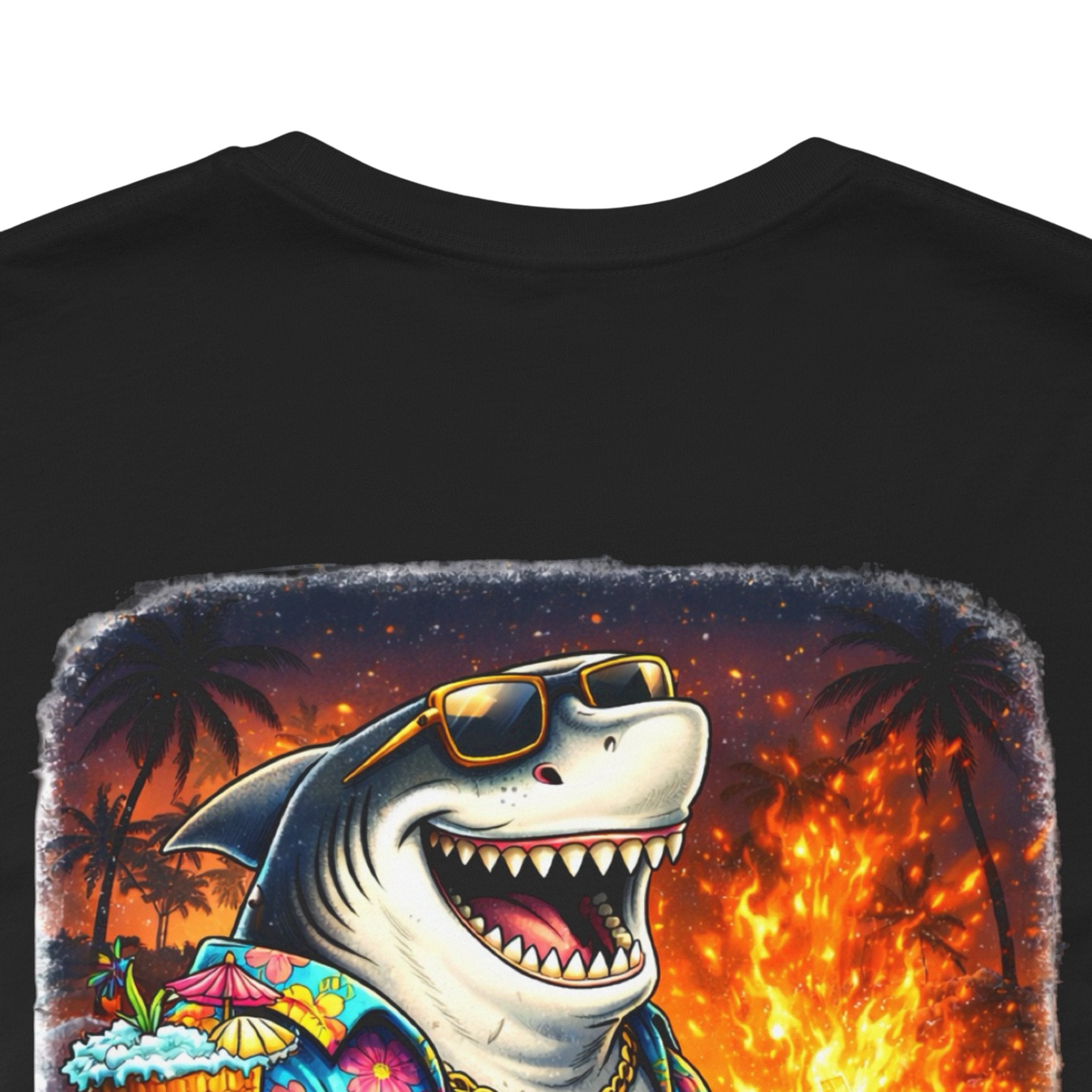 Shark Bonfire Tee — "Sharks Don’t Tan, We Toast" Graphic T-Shirt