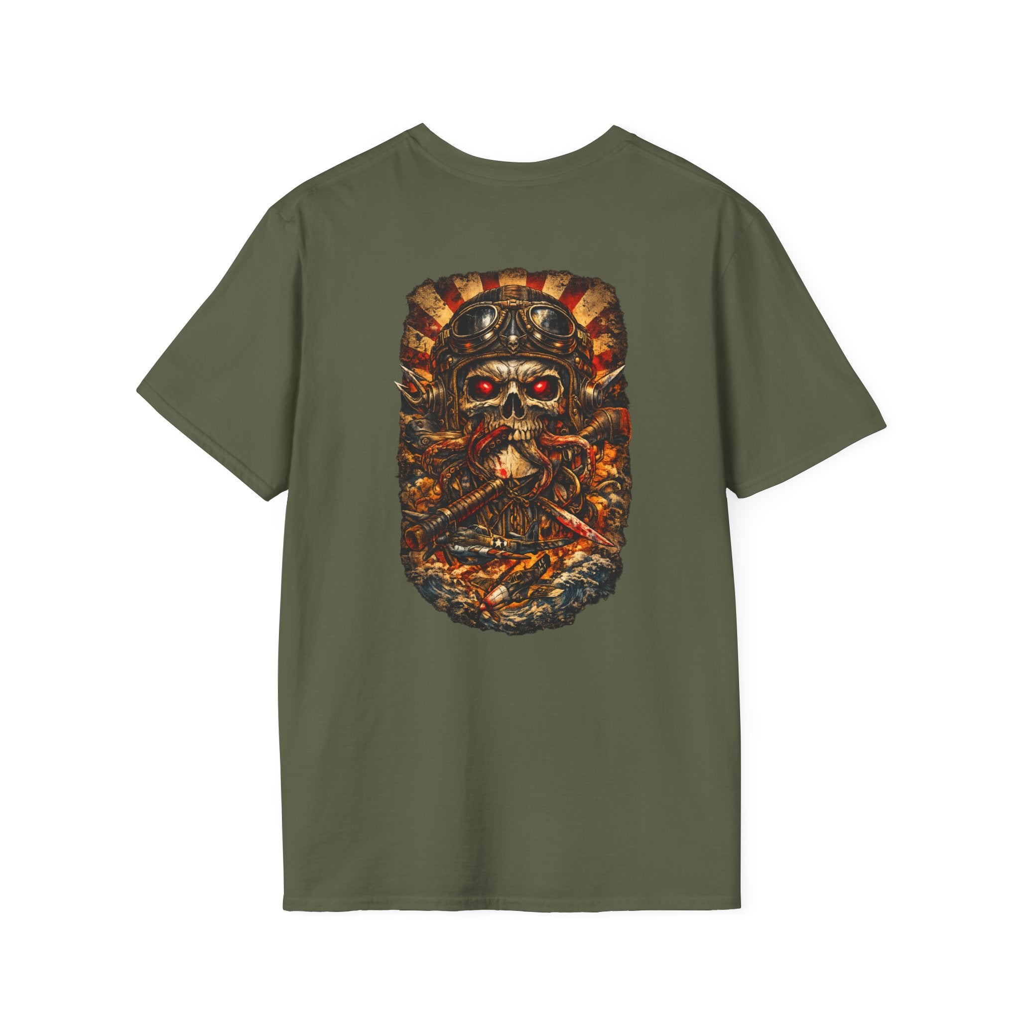 Skull Crest Pocket T‑Shirt — Vintage Gothic Badge Tee