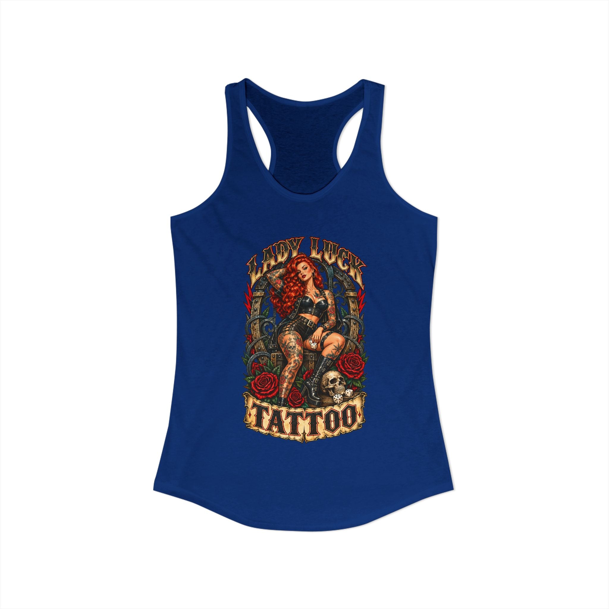 Lady Luck Tattoo Rebel Pinup Women’s Racerback Tank