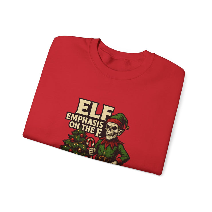 Funny Christmas Elf Sweatshirt - "Elf Emphasis on the &