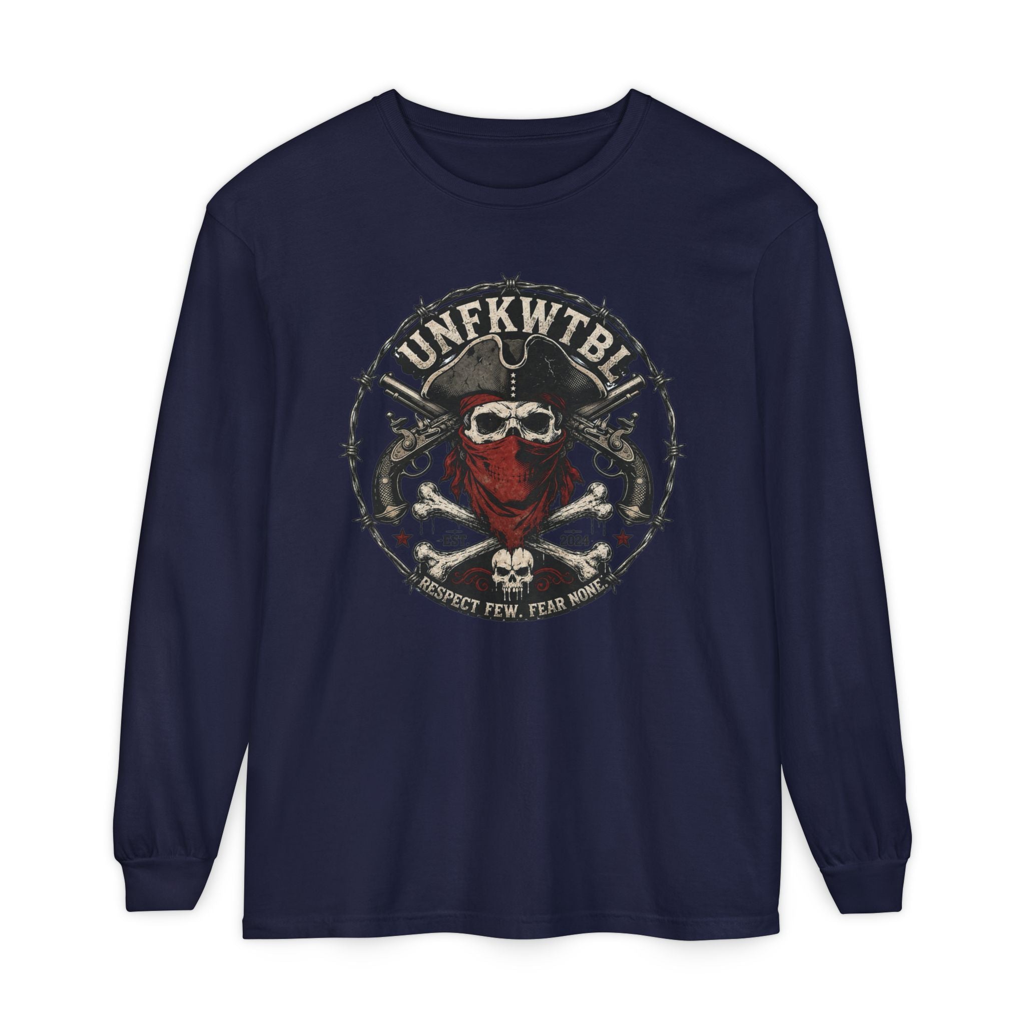 Skull Bandana Long Sleeve T-Shirt — UNFKWTBL Graphic