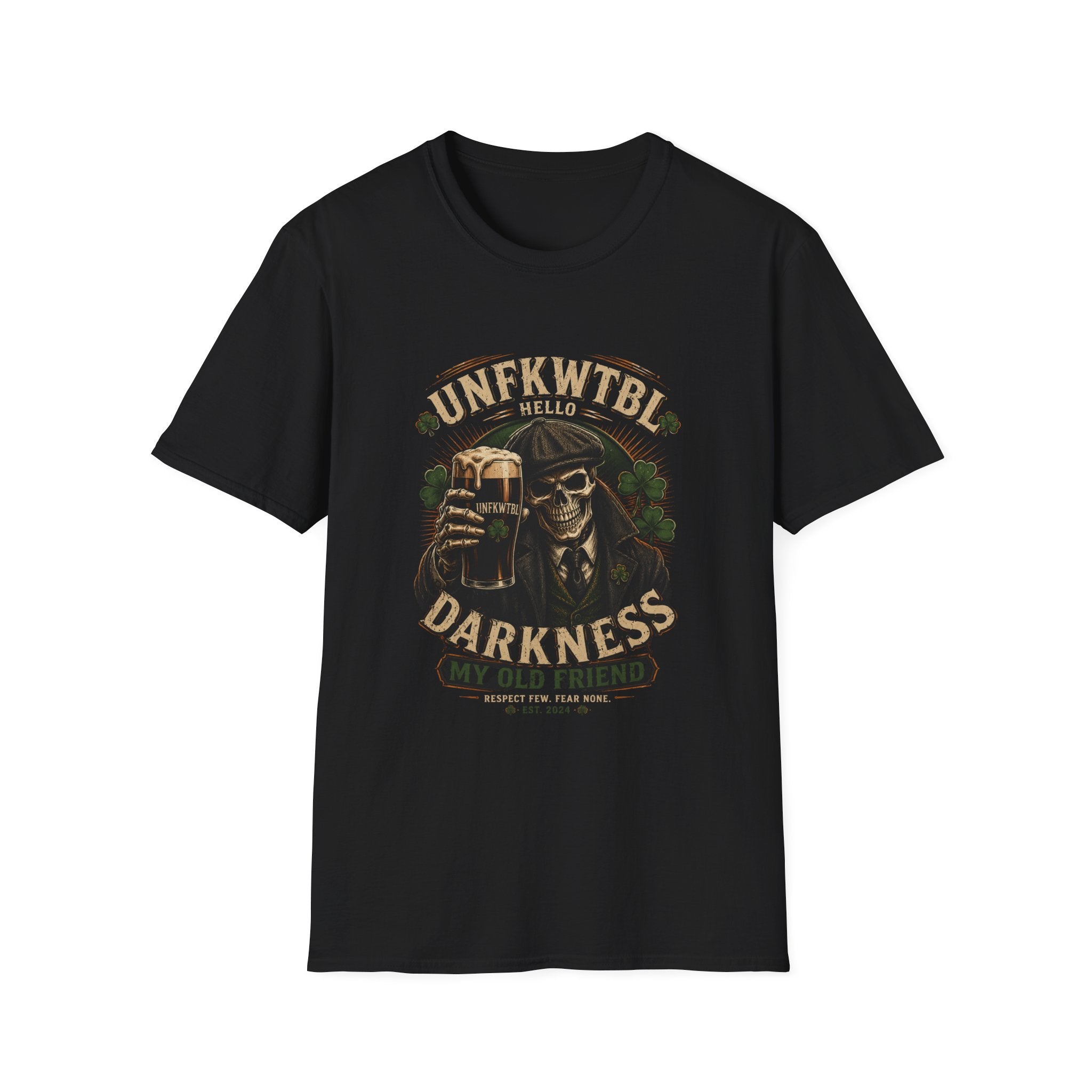 Darkness Hello T-Shirt — Skull & Beer Gothic Graphic Tee