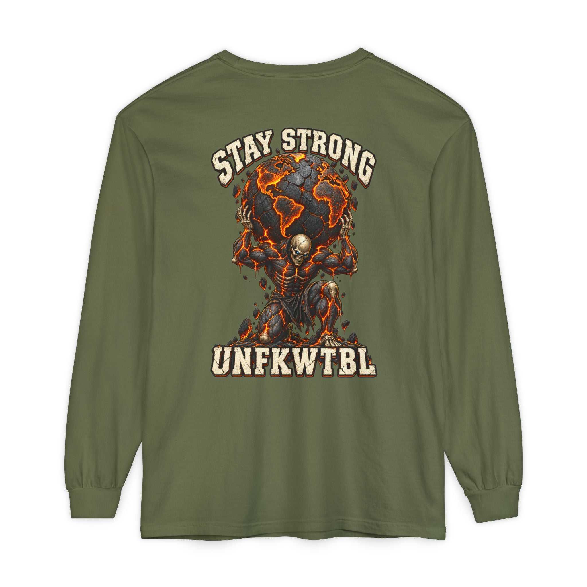 Stay Strong Atlas Skull Long Sleeve Tee