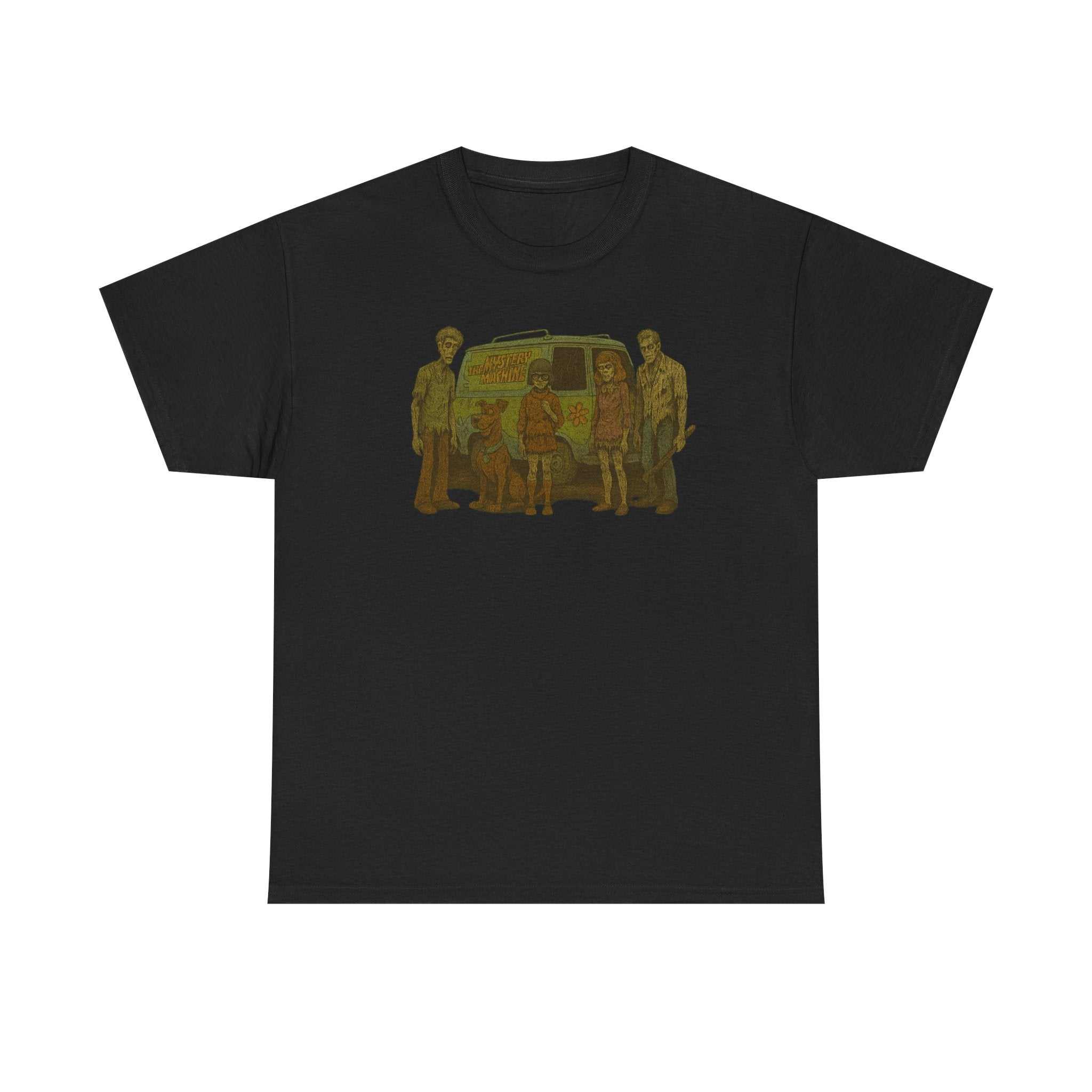 Zombie Scooby Doo unisex tee featuring The Walking Dead Design print on black cotton shirt