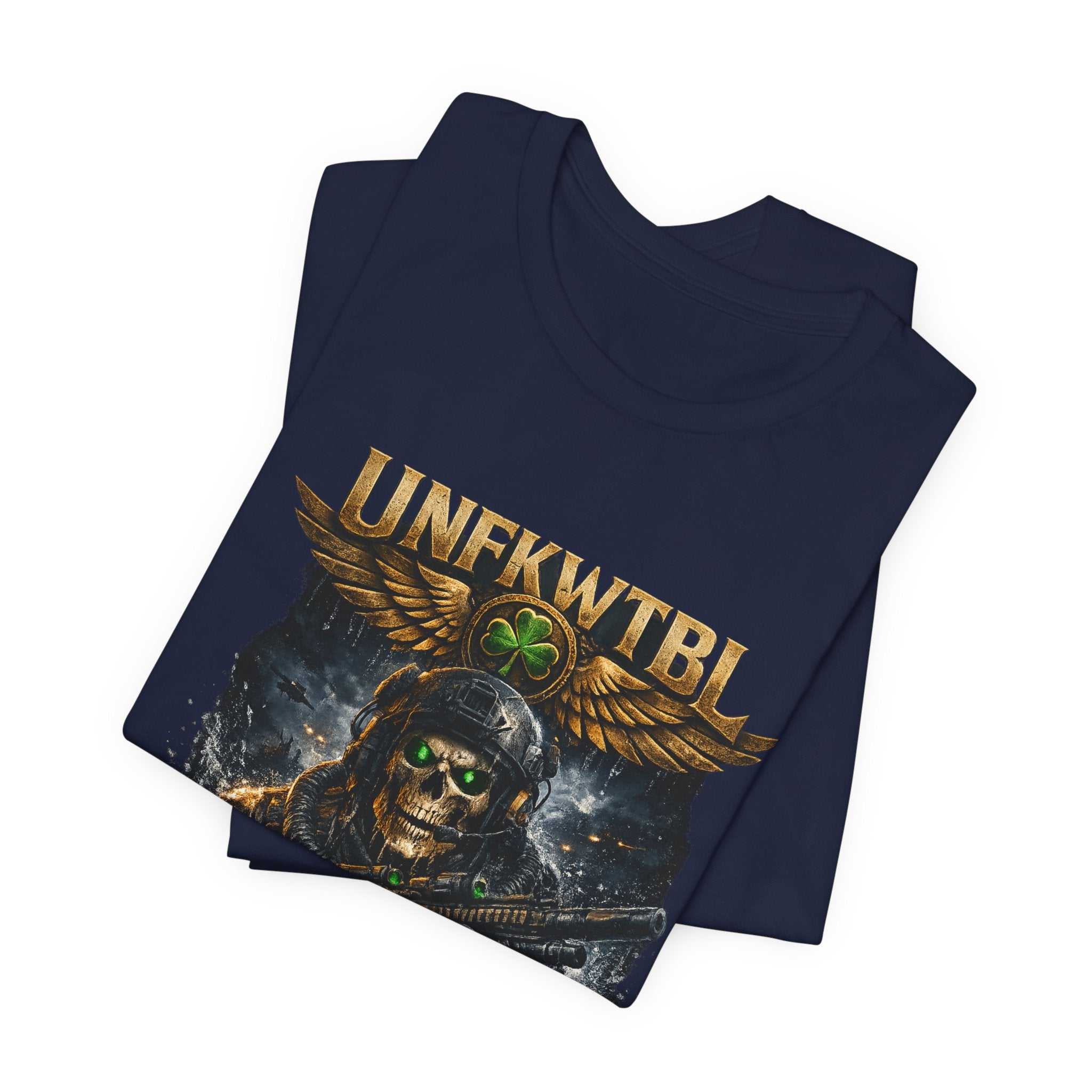 Unkillable Soldier Skull Tee — "Unfkwtbl" Military Skull Graphic T-Shirt