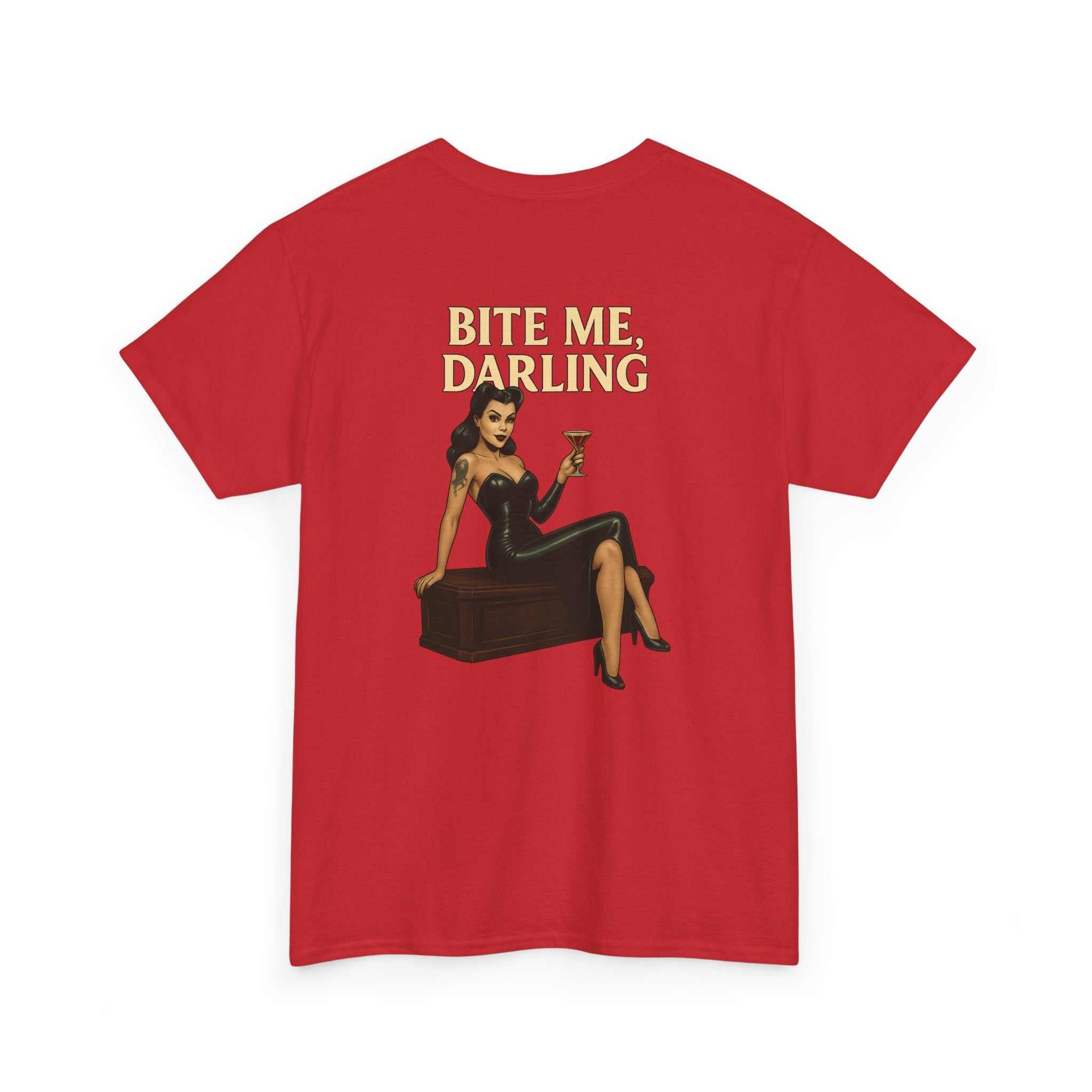 Dracula's Queen Unisex Heavy Cotton Vampire T-Shirt with sexy vampire design