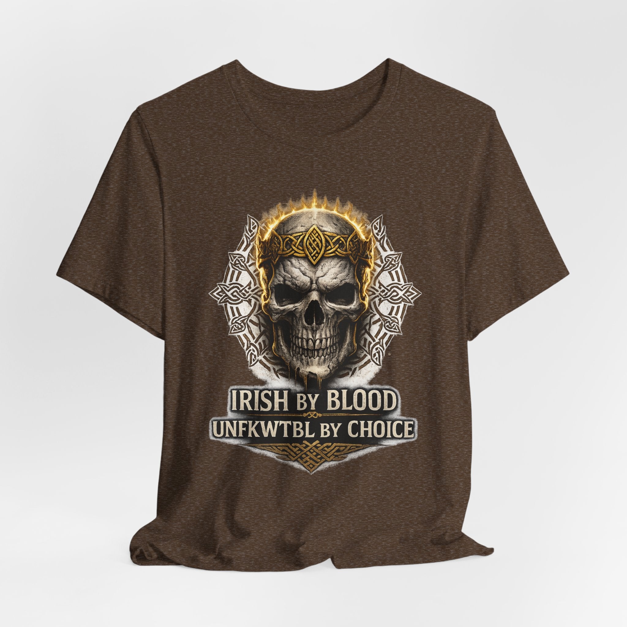Skull Irish Tee — "Irish by Blood, Unfkwtbl by Choice" Graphic T-Shirt