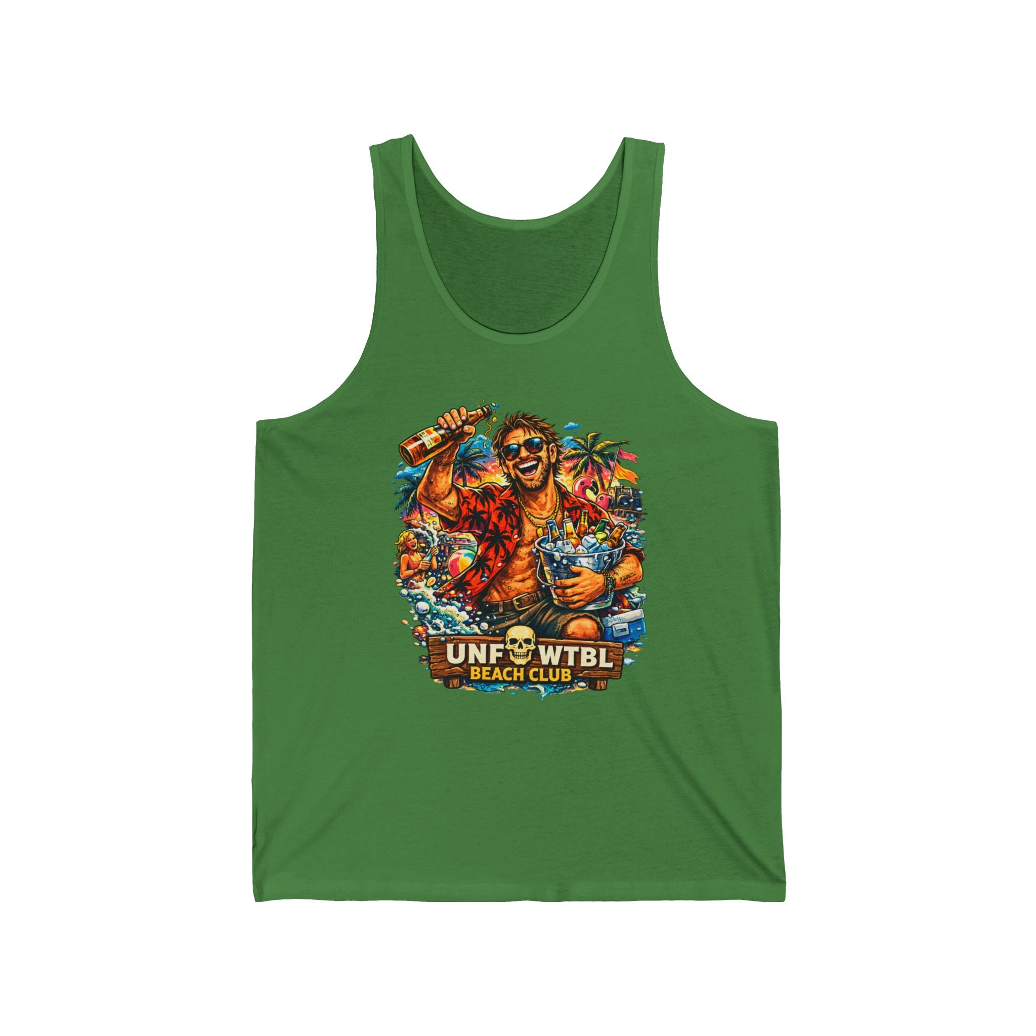 Beach Club Tank Top — Tropical 'Unfwtbl' Retro Surf Party Design