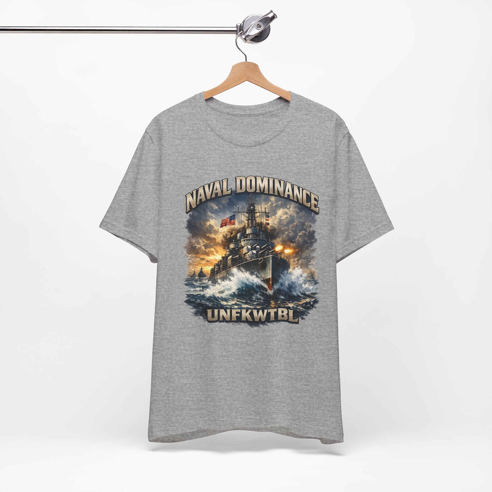 Naval Dominance Battleship Tee — 'UNFKWTBL' Military Navy Shirt