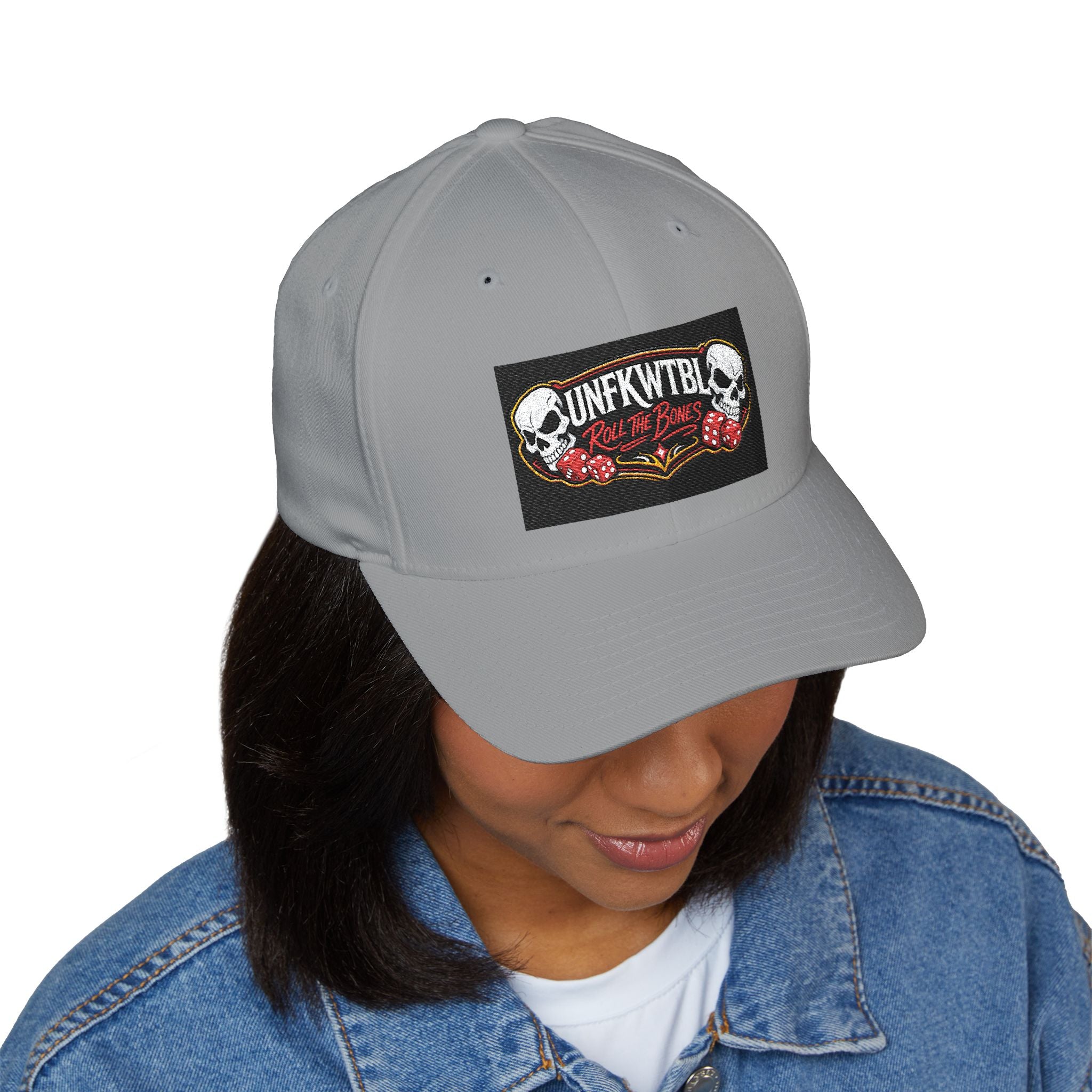 Punk Vibes Embroidered Cap — Skull & Dice Rocker Hat