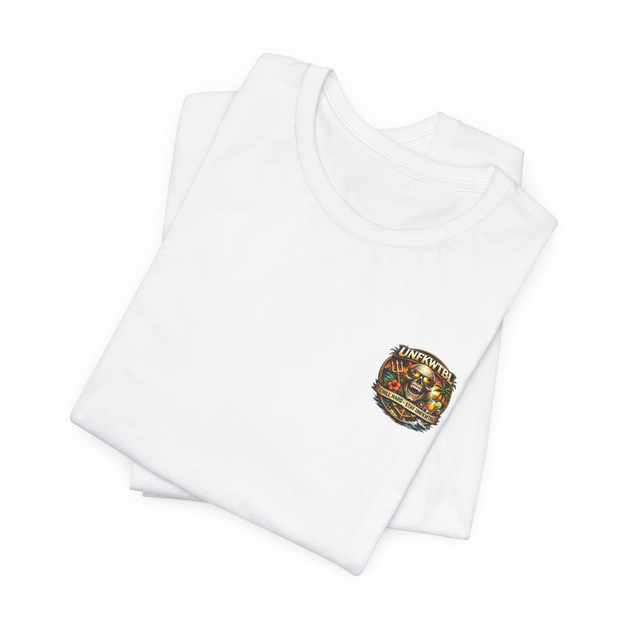 Island State of Mind Graphic Tee — "Stay UNFKWTBL" Tropical Hula Girl Shirt