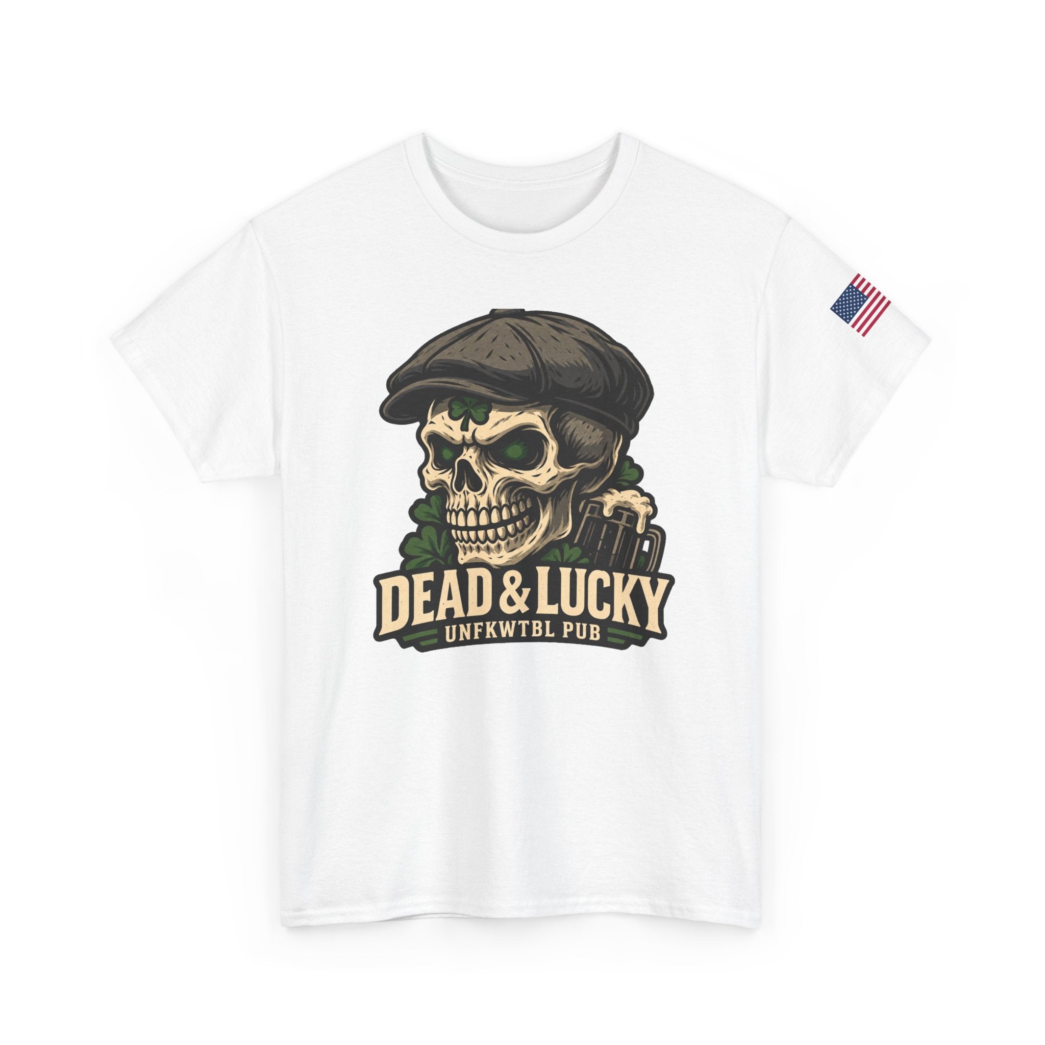 Dead & Lucky Skull Tee Irish Pub Shirt UNFKWTBL