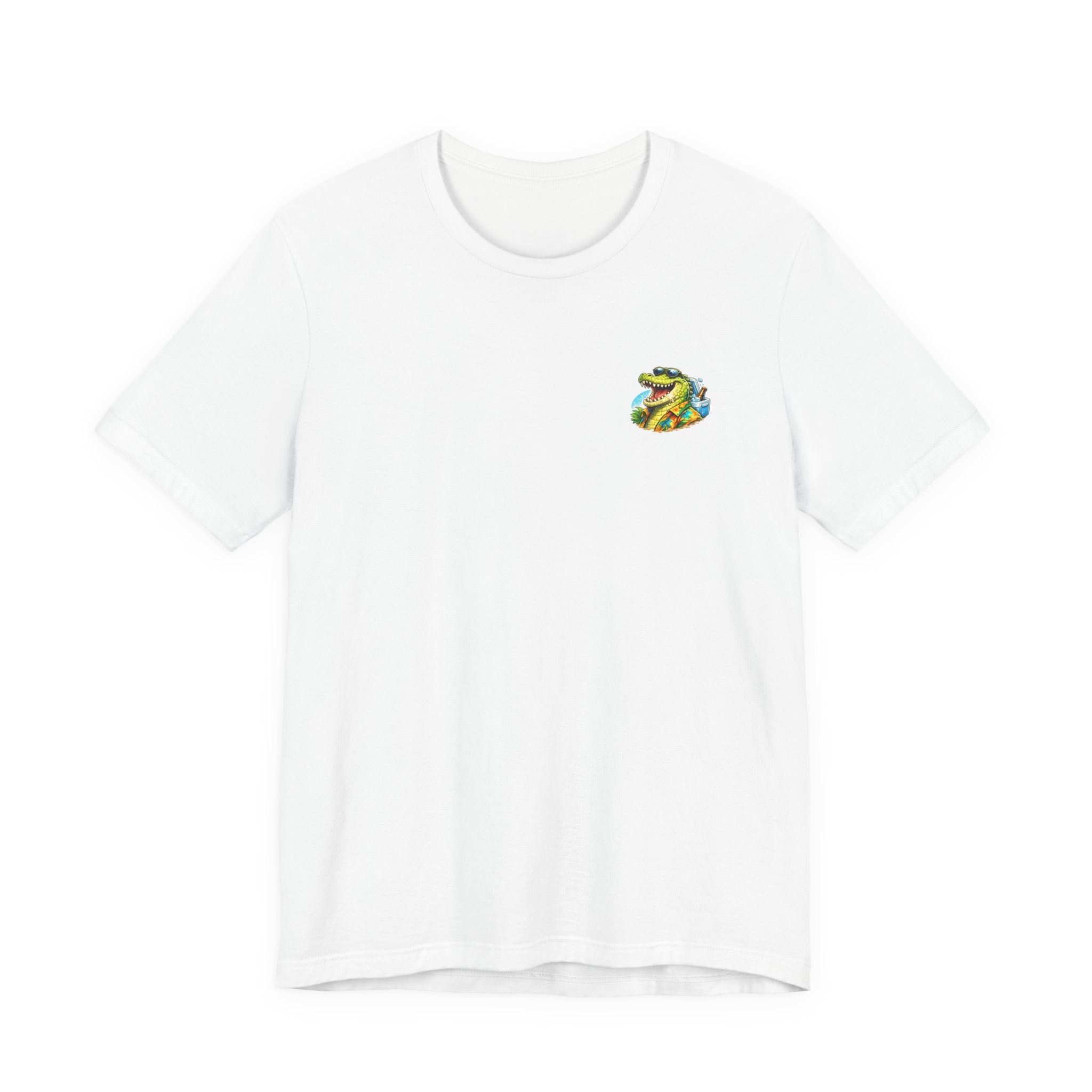 Sand Happens T-Shirt — Playful Alligator Beach Tee