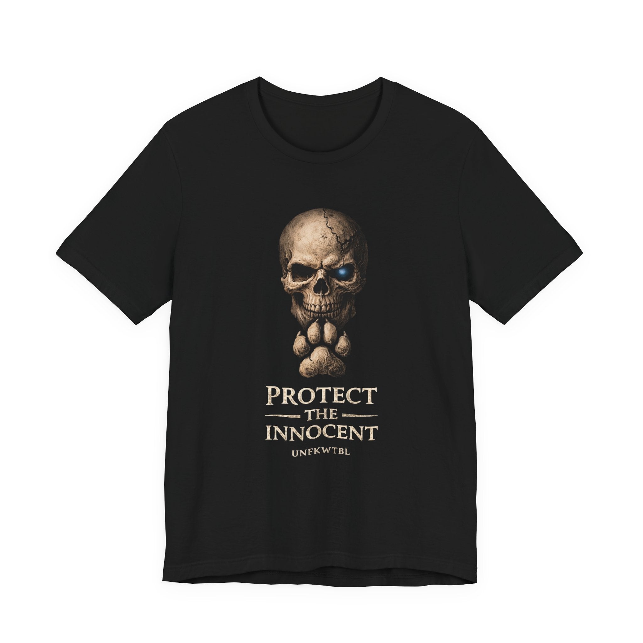 Protect the Innocent Skull Tee — "Harm Them... Answer For It." Statement T-Shirt