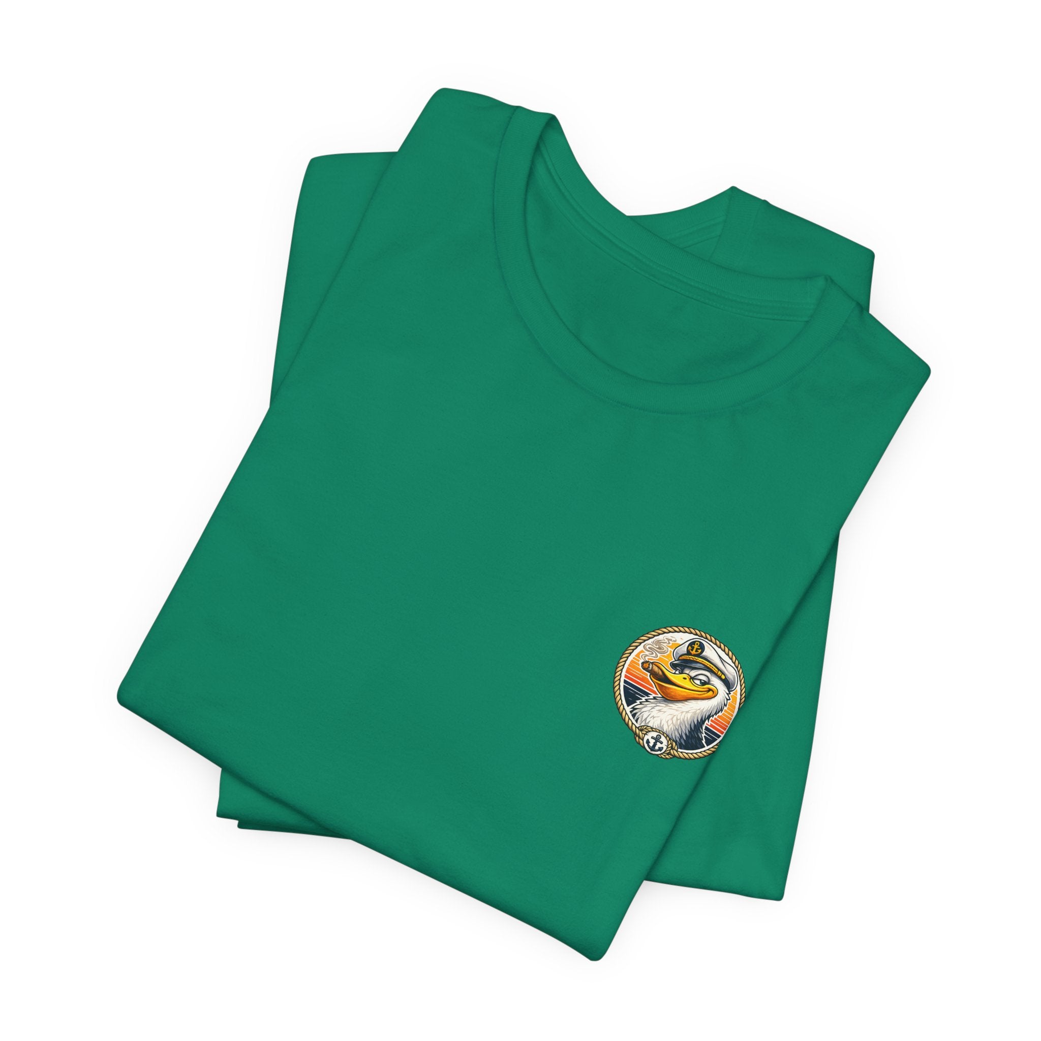 Duck Captain Graphic Tee — Sailor Duck Drinking Rum Retro Beach Shirt