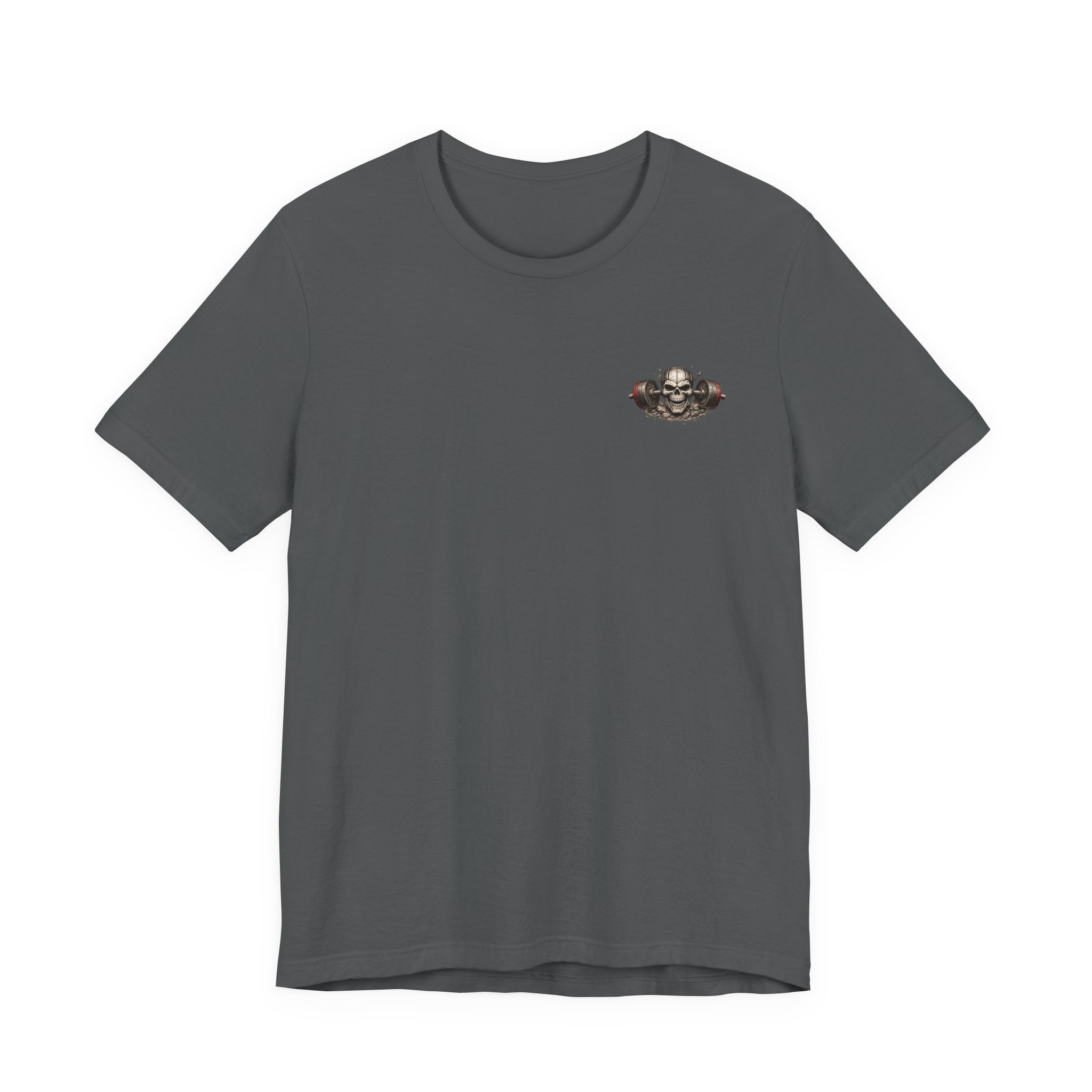 Be Unfkwtbl Tee — Skeletal Strongman Pulling Bus Graphic T‑Shirt